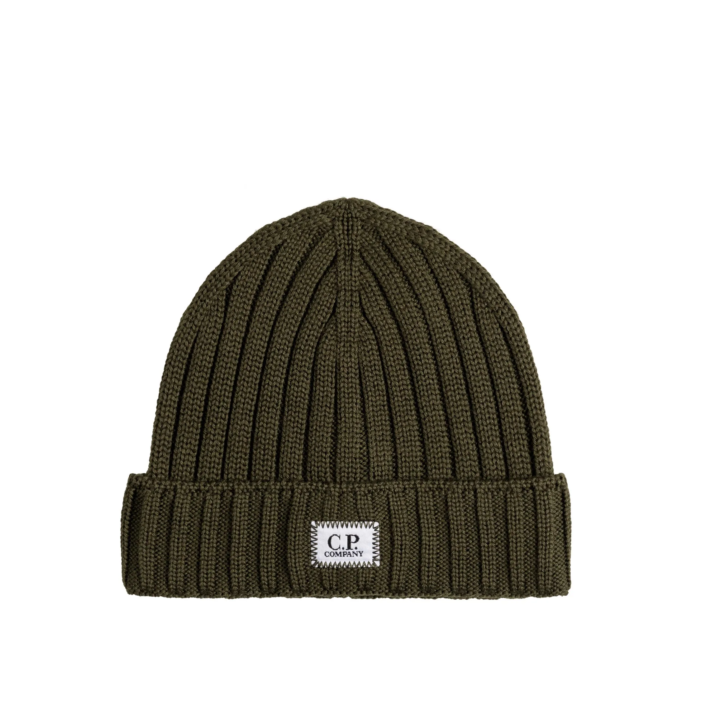 C.P. Company Extra Fine Merino Wool Logo Beanie sold by Asphalt Gold