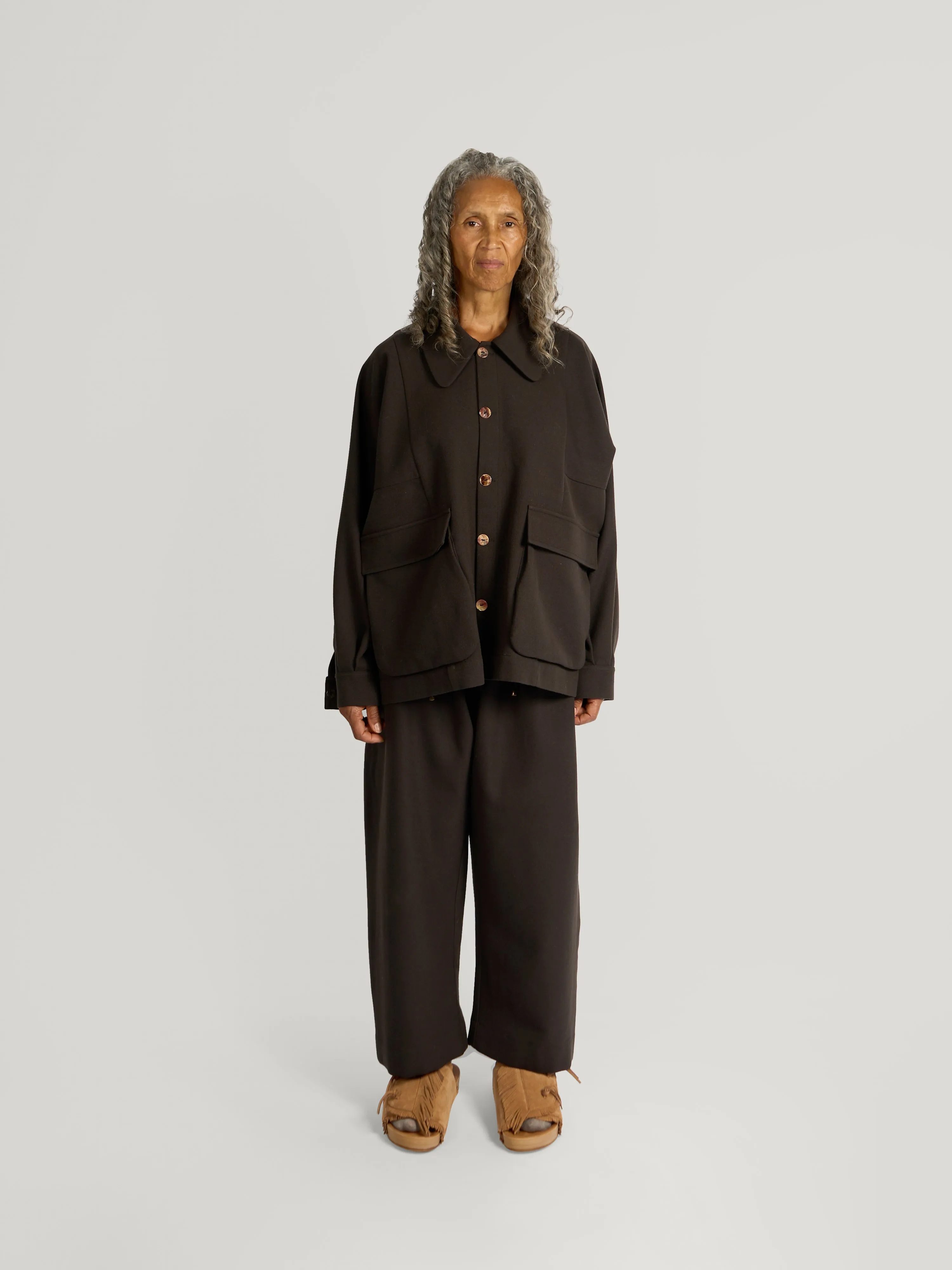 Farmer Pants – Boiled Wool – Dark Brown sold by Gathering product image thumbnail 2