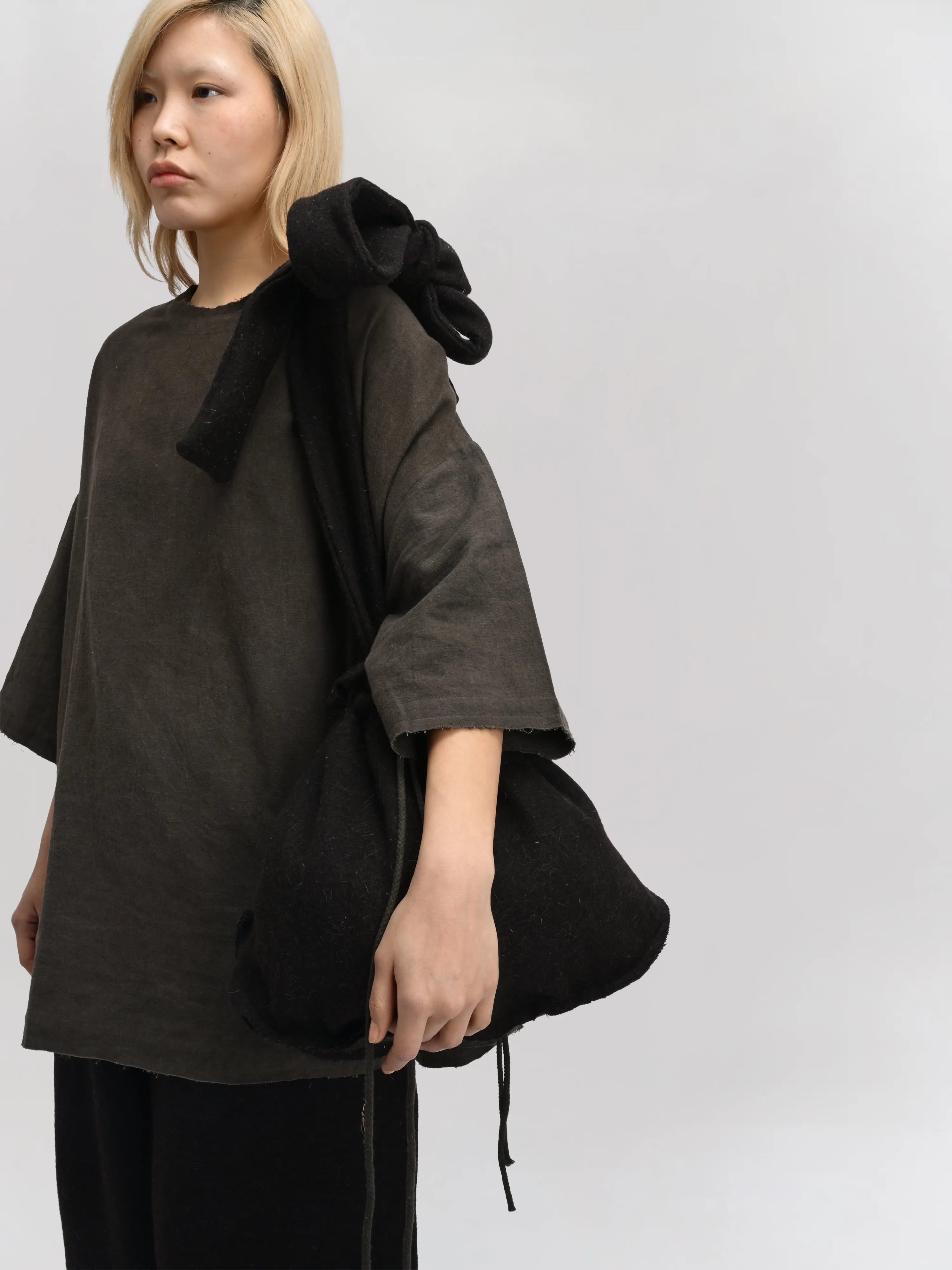 Peardrop Bag – Handwoven Yak & Sheep Wool – Black sold by Gathering product image thumbnail 4