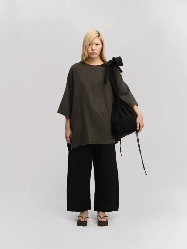 Peardrop Bag – Handwoven Yak & Sheep Wool – Black sold by Gathering