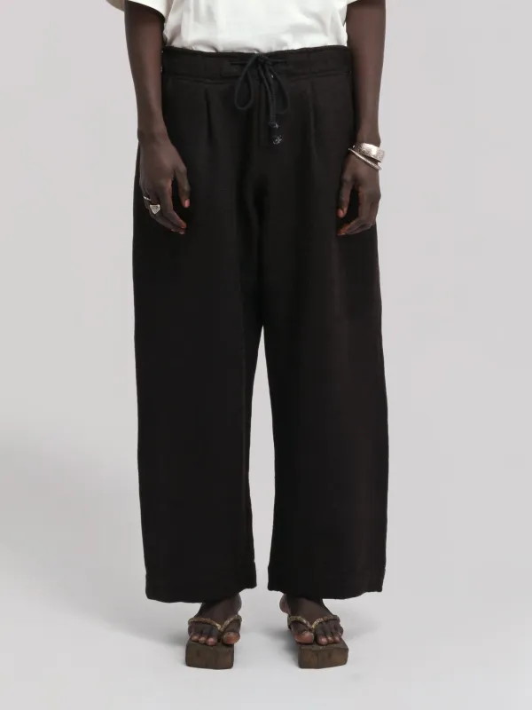 Farmer Pant – Handwoven Yak & Sheep Wool – Deep Black sold by Gathering