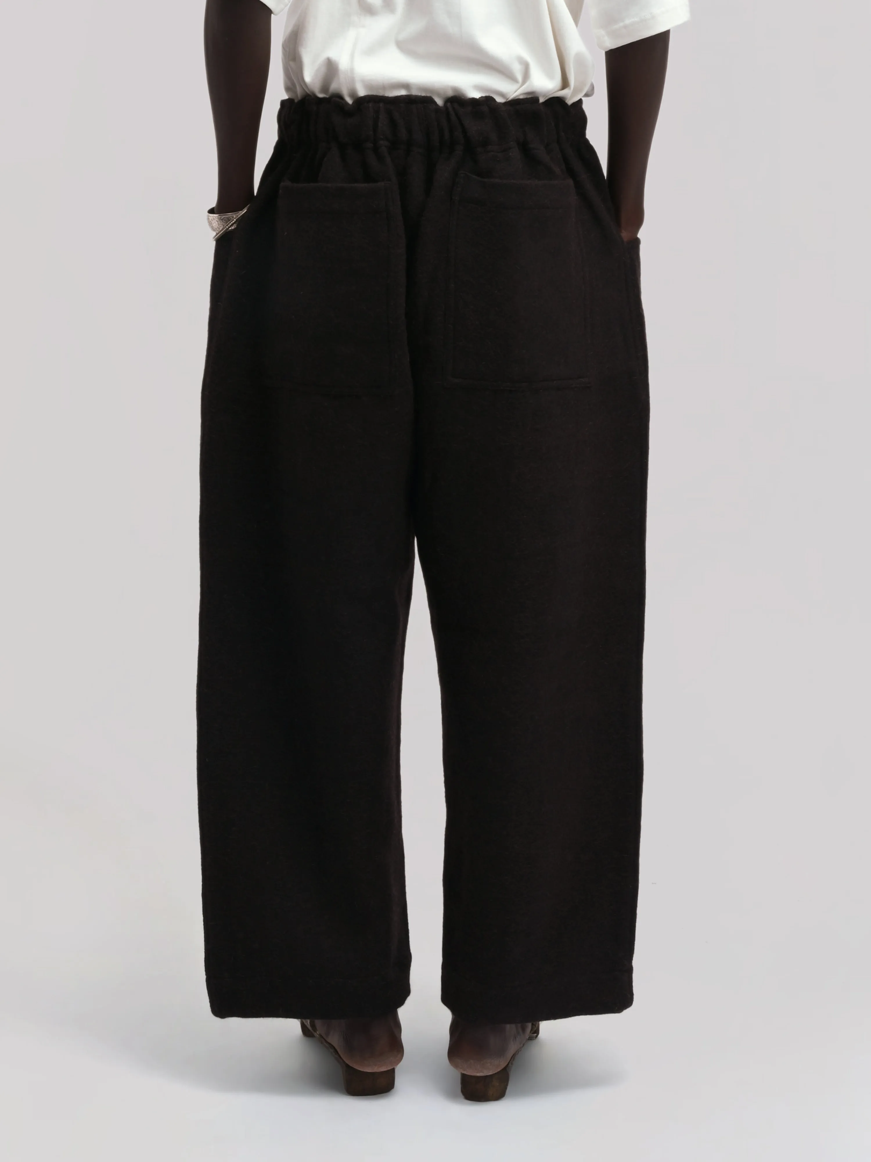 Farmer Pant – Handwoven Yak & Sheep Wool – Deep Black sold by Gathering product image thumbnail 4