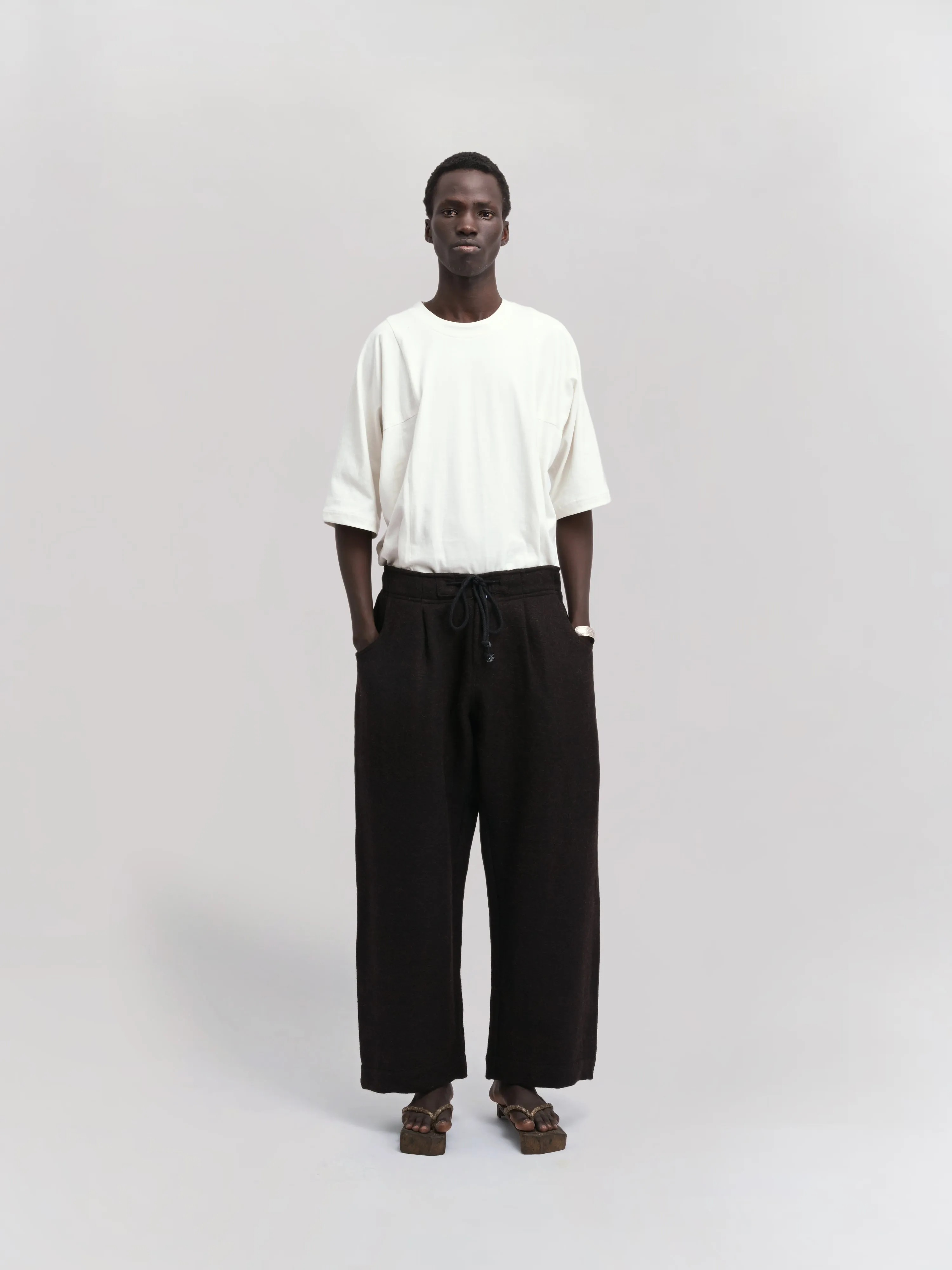 Farmer Pant – Handwoven Yak & Sheep Wool – Deep Black sold by Gathering product image thumbnail 2