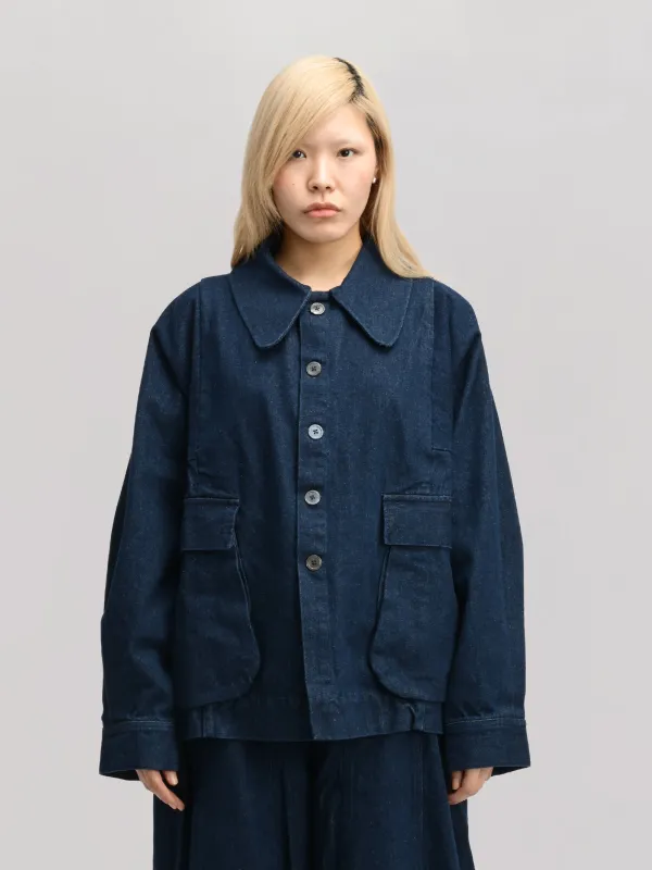 Farmer Jacket – Stonewashed Kojima Denim – Blue sold by Gathering