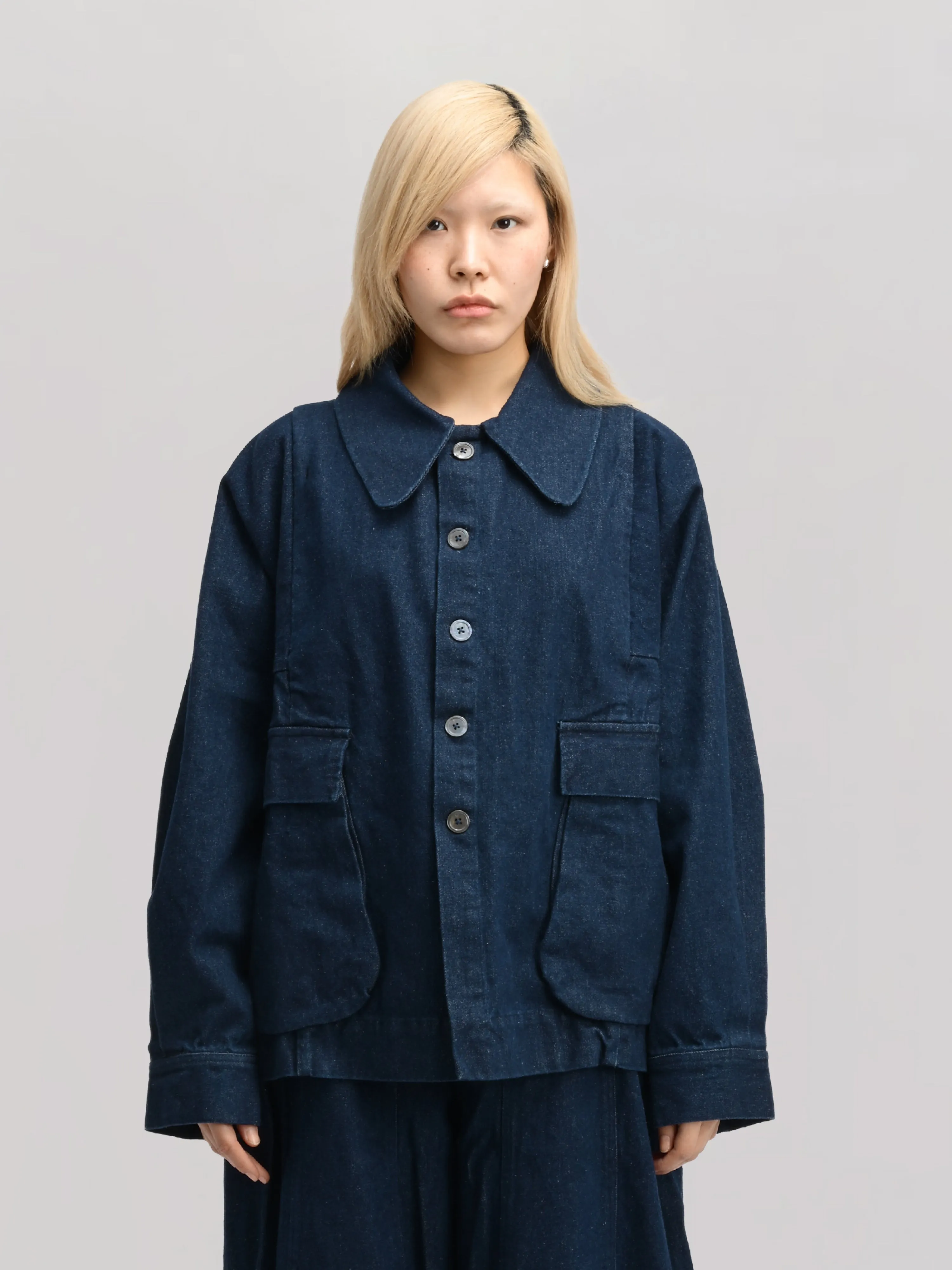 Farmer Jacket – Stonewashed Kojima Denim – Blue sold by Gathering