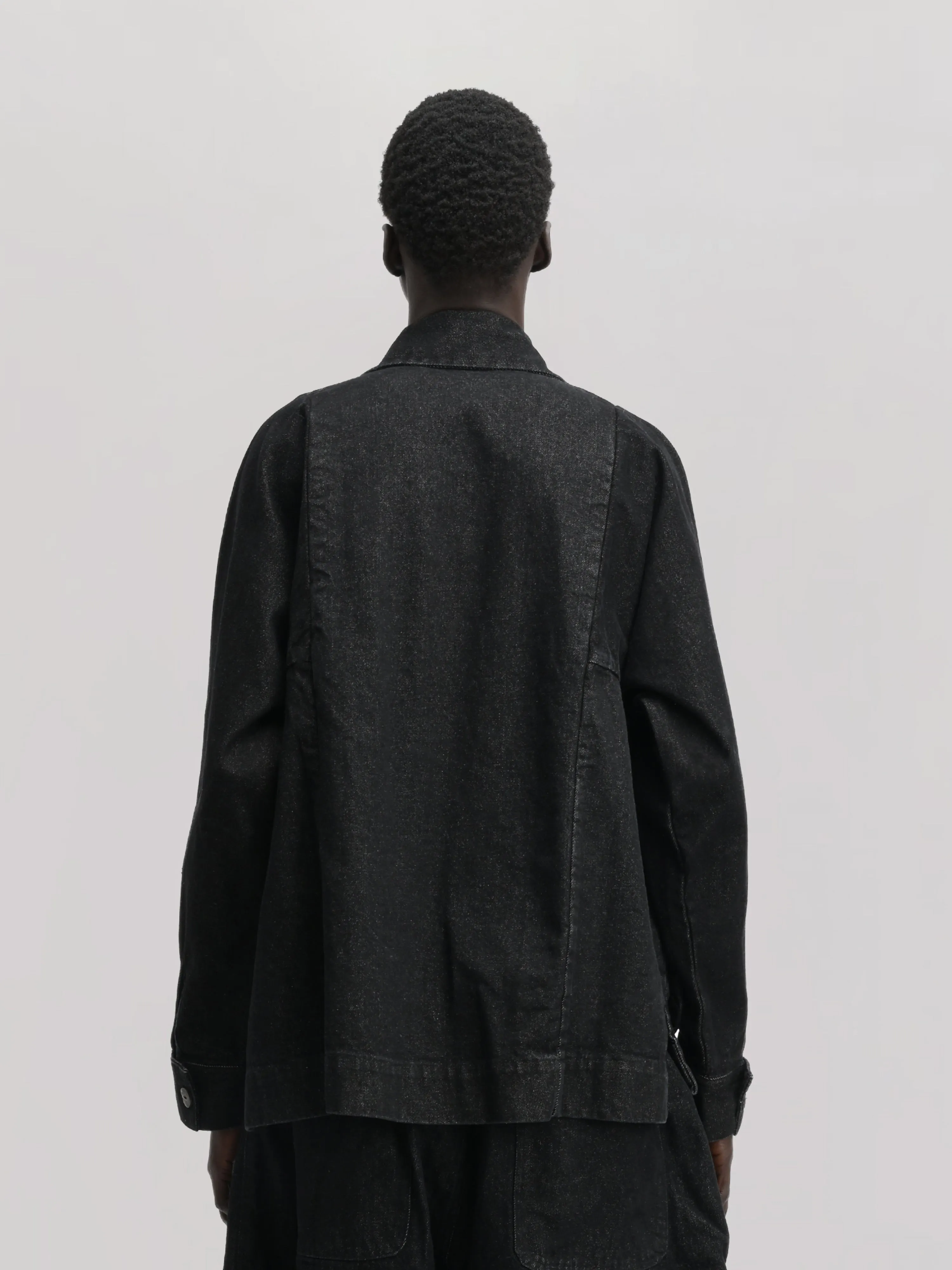 Farmer Jacket – Stonewashed Kojima Denim – Black sold by Gathering product image thumbnail 4