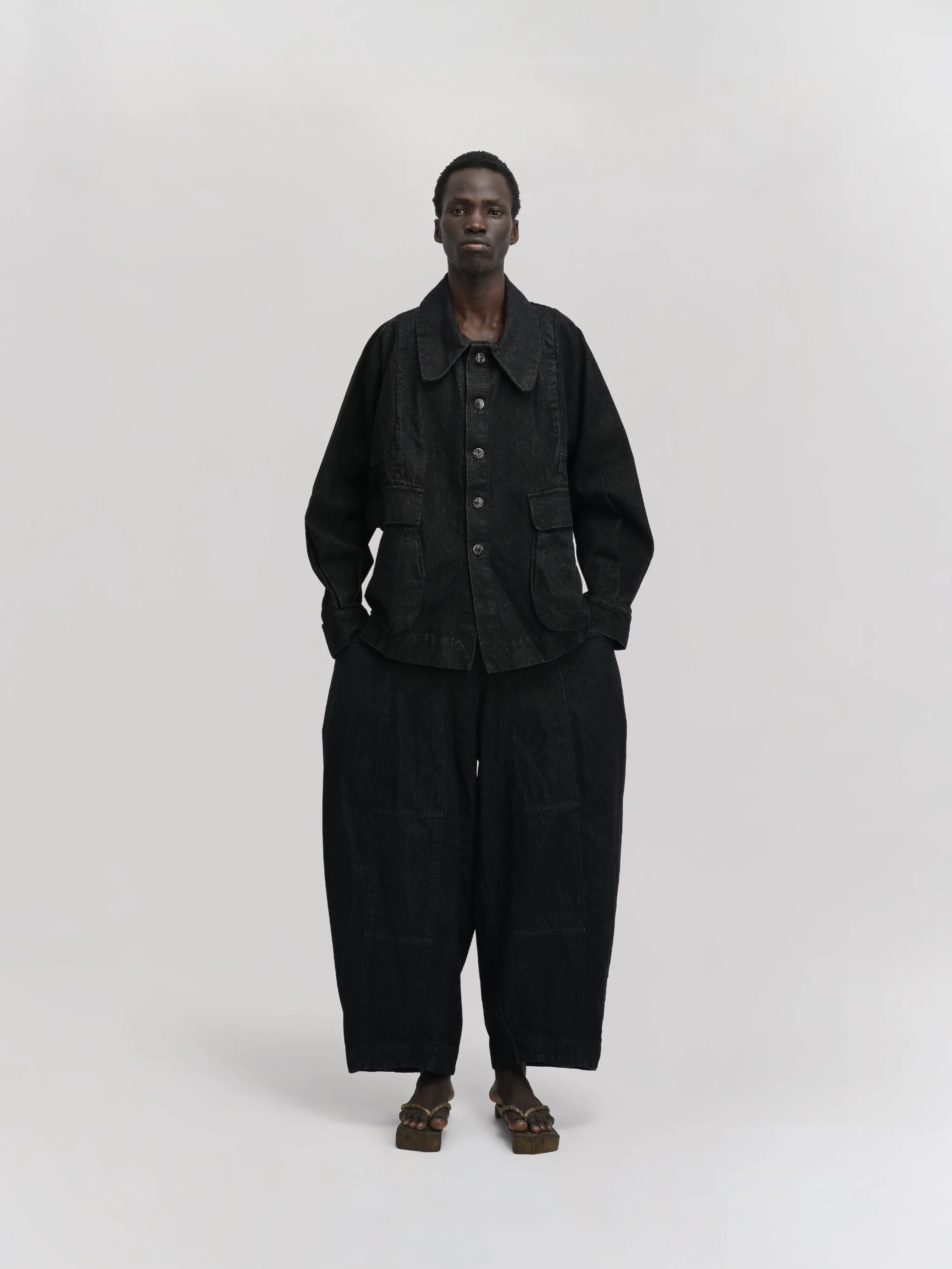 Farmer Jacket – Stonewashed Kojima Denim – Black sold by Gathering product image thumbnail 2