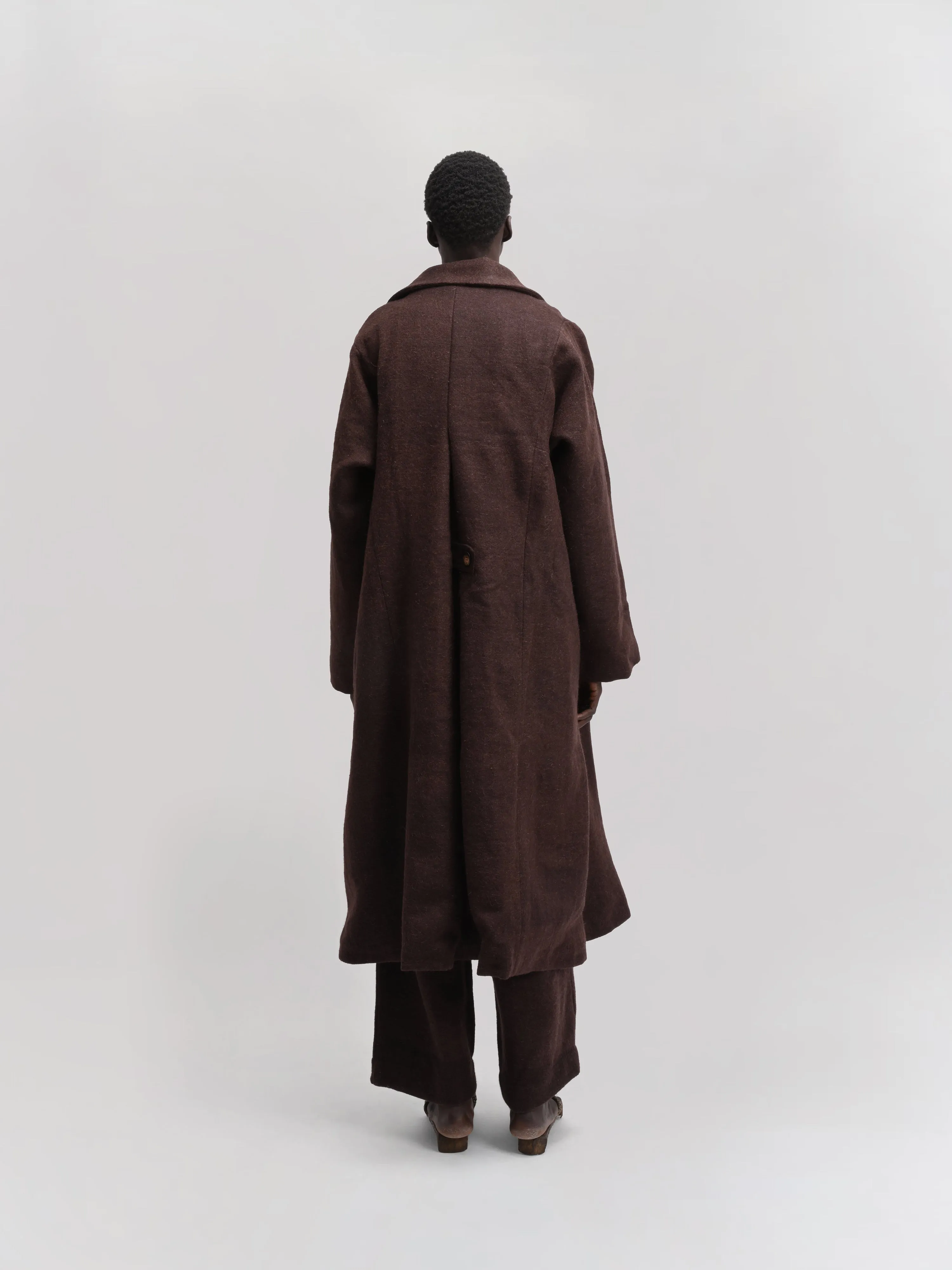 Farmer Coat – Handwoven Yak Wool – Rich Brown sold by Gathering product image thumbnail 4