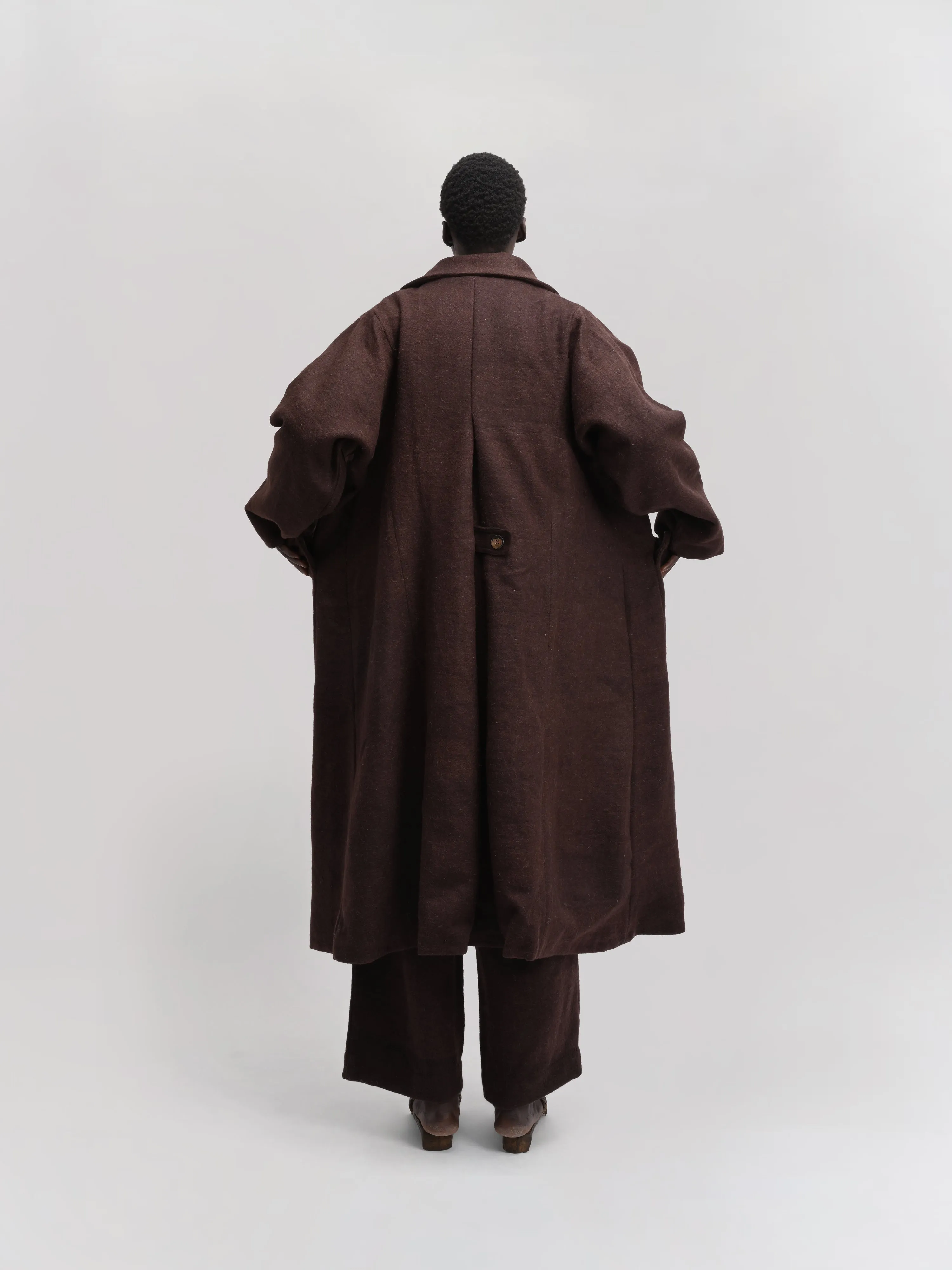 Farmer Coat – Handwoven Yak Wool – Rich Brown sold by Gathering product image thumbnail 5