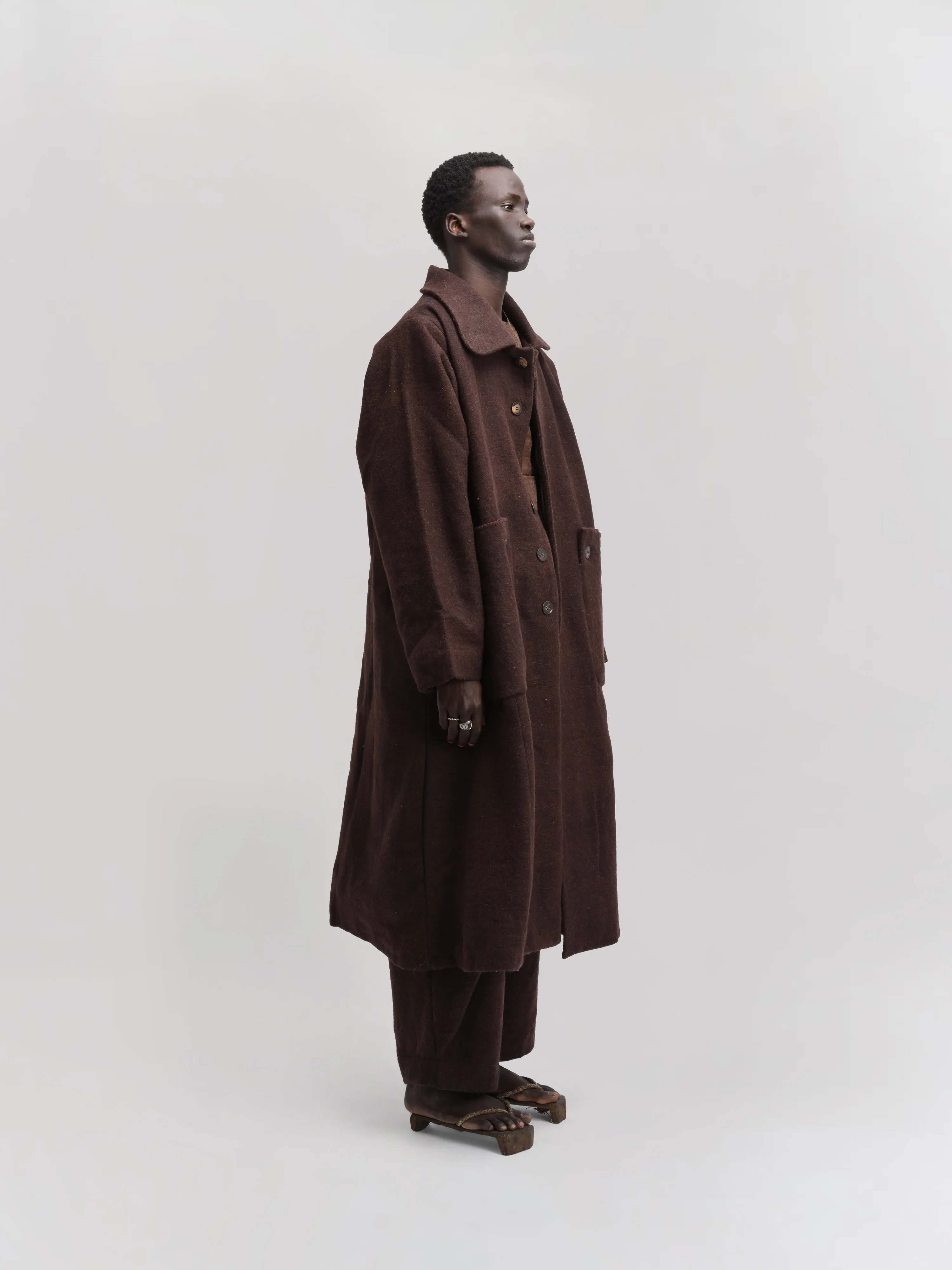 Farmer Coat – Handwoven Yak Wool – Rich Brown sold by Gathering product image thumbnail 2