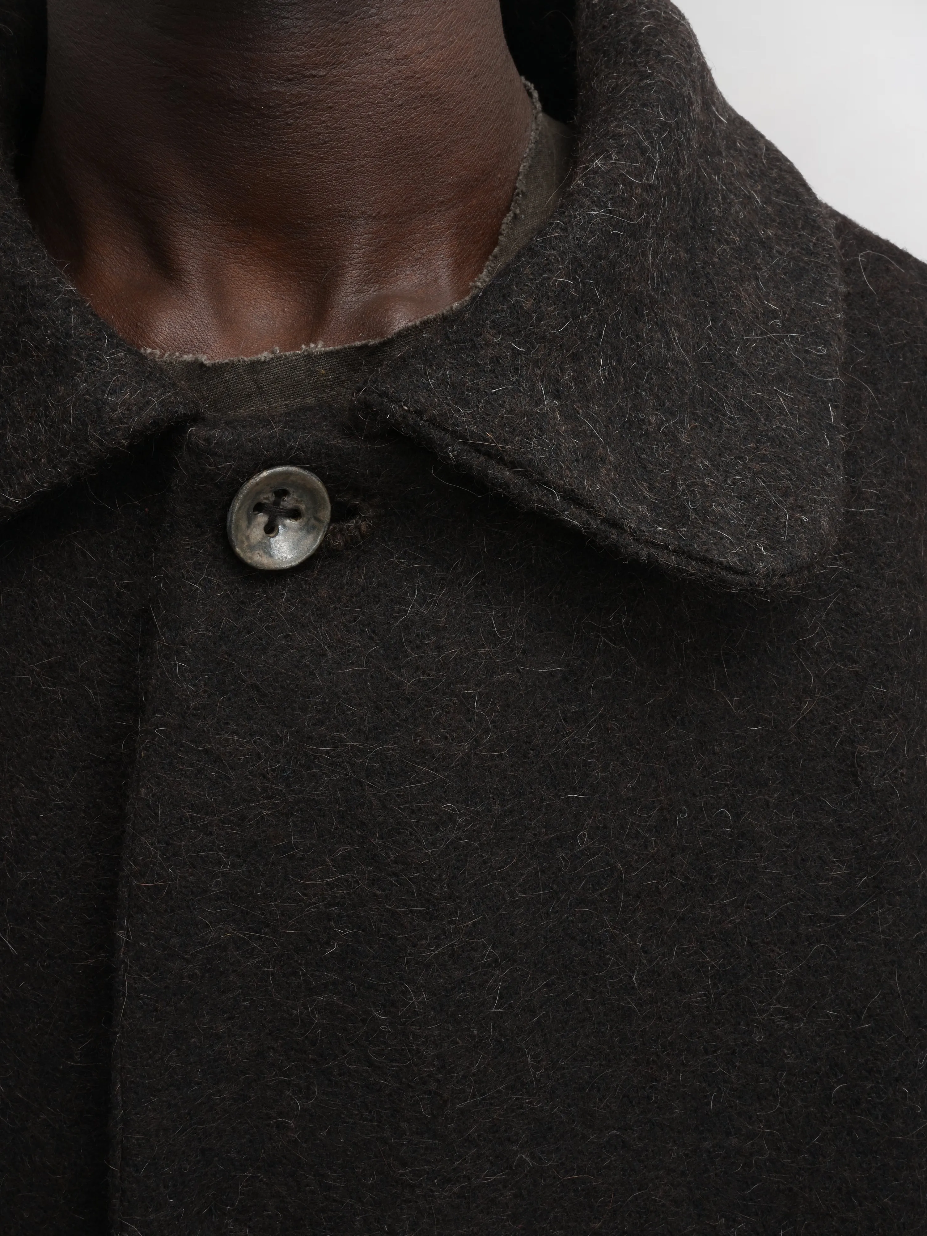 Farmer Coat – Handwoven Yak Wool – Dark Chocolate sold by Gathering product image thumbnail 2