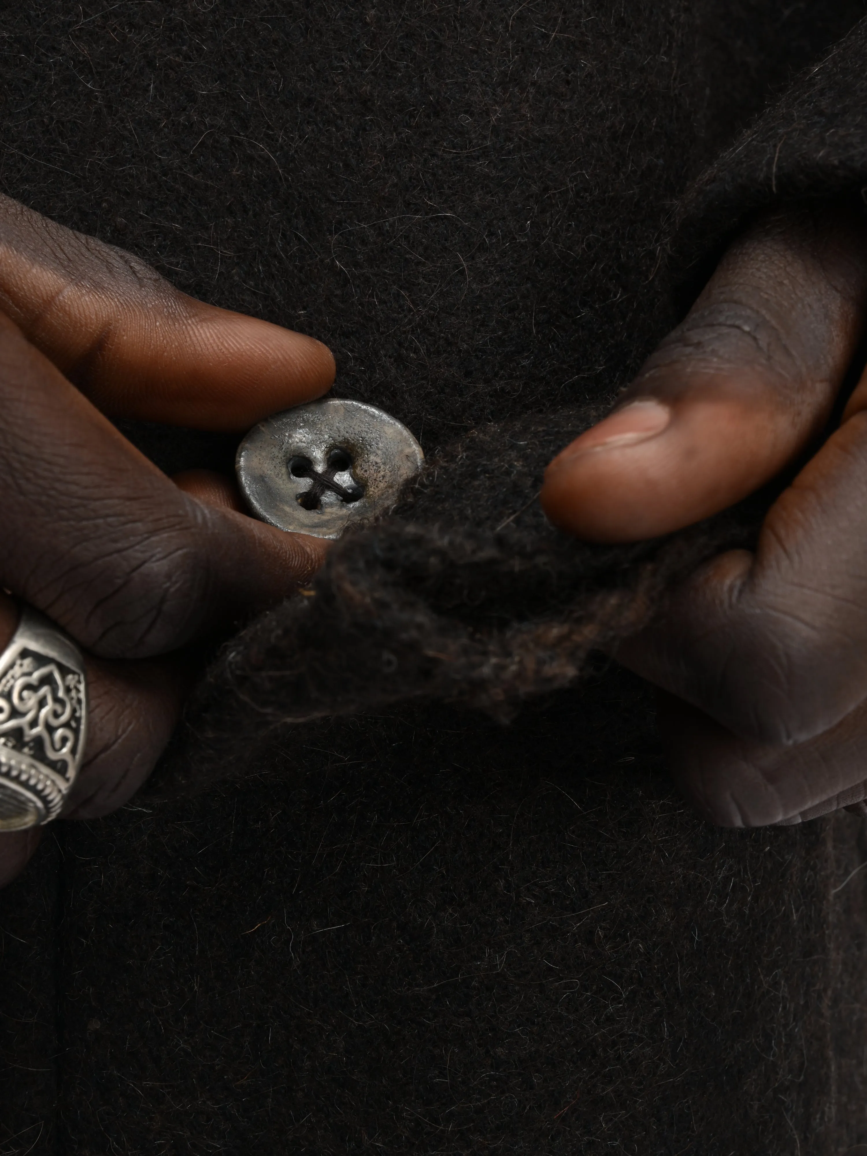 Farmer Coat – Handwoven Yak Wool – Dark Chocolate sold by Gathering product image thumbnail 3