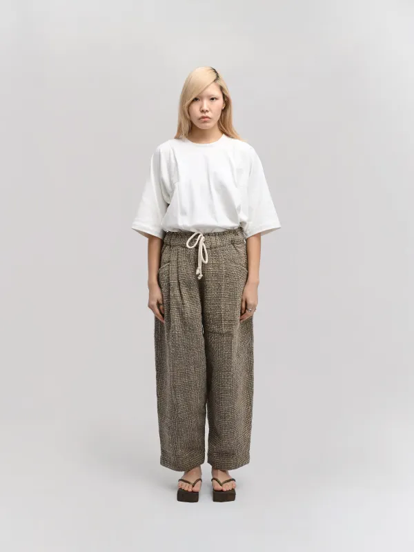 Sailor Pant – Handwoven Wool Tweed – Taupe Brown made by Gathering