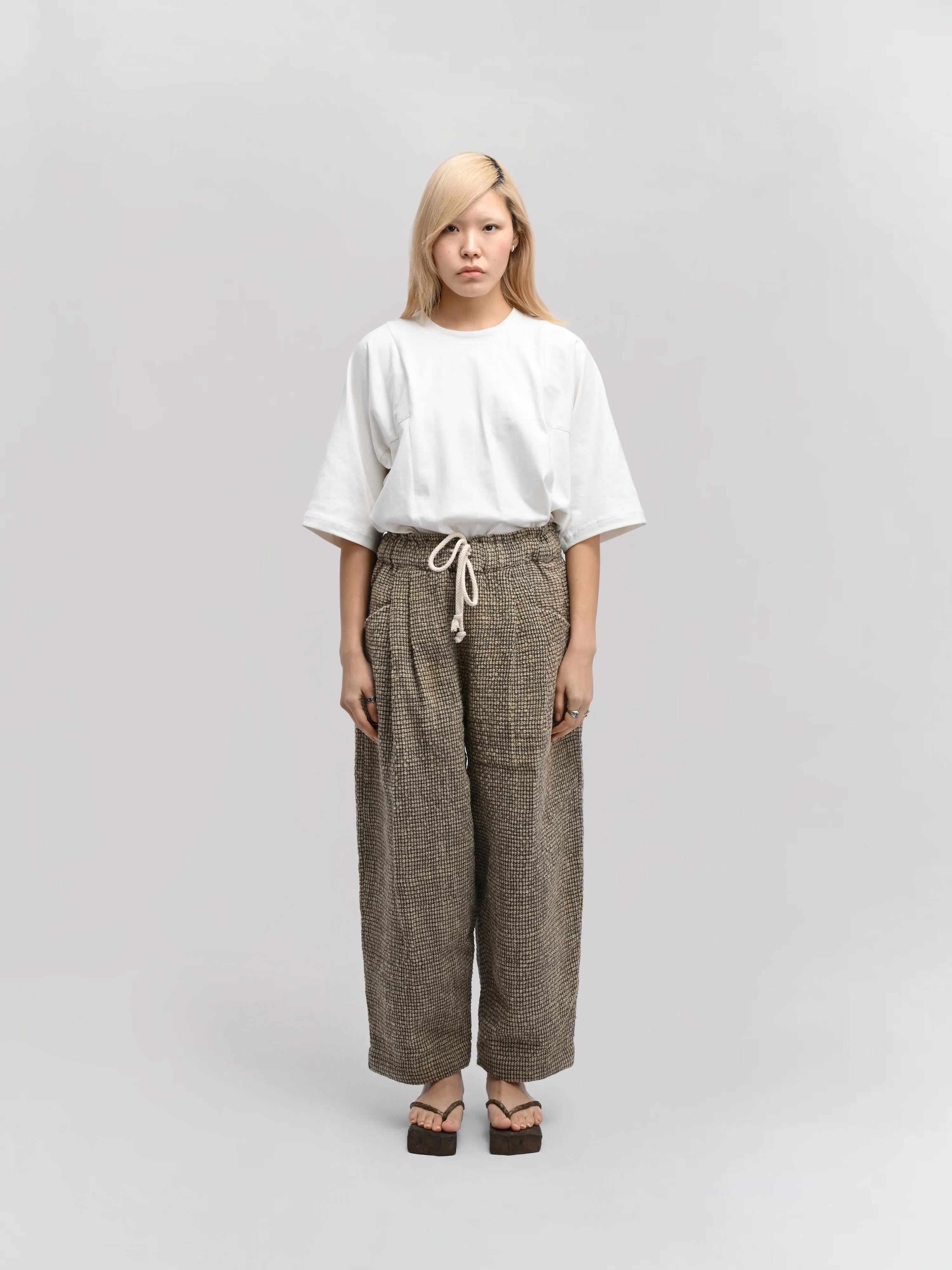 Sailor Pant – Handwoven Wool Tweed – Taupe Brown sold by Gathering