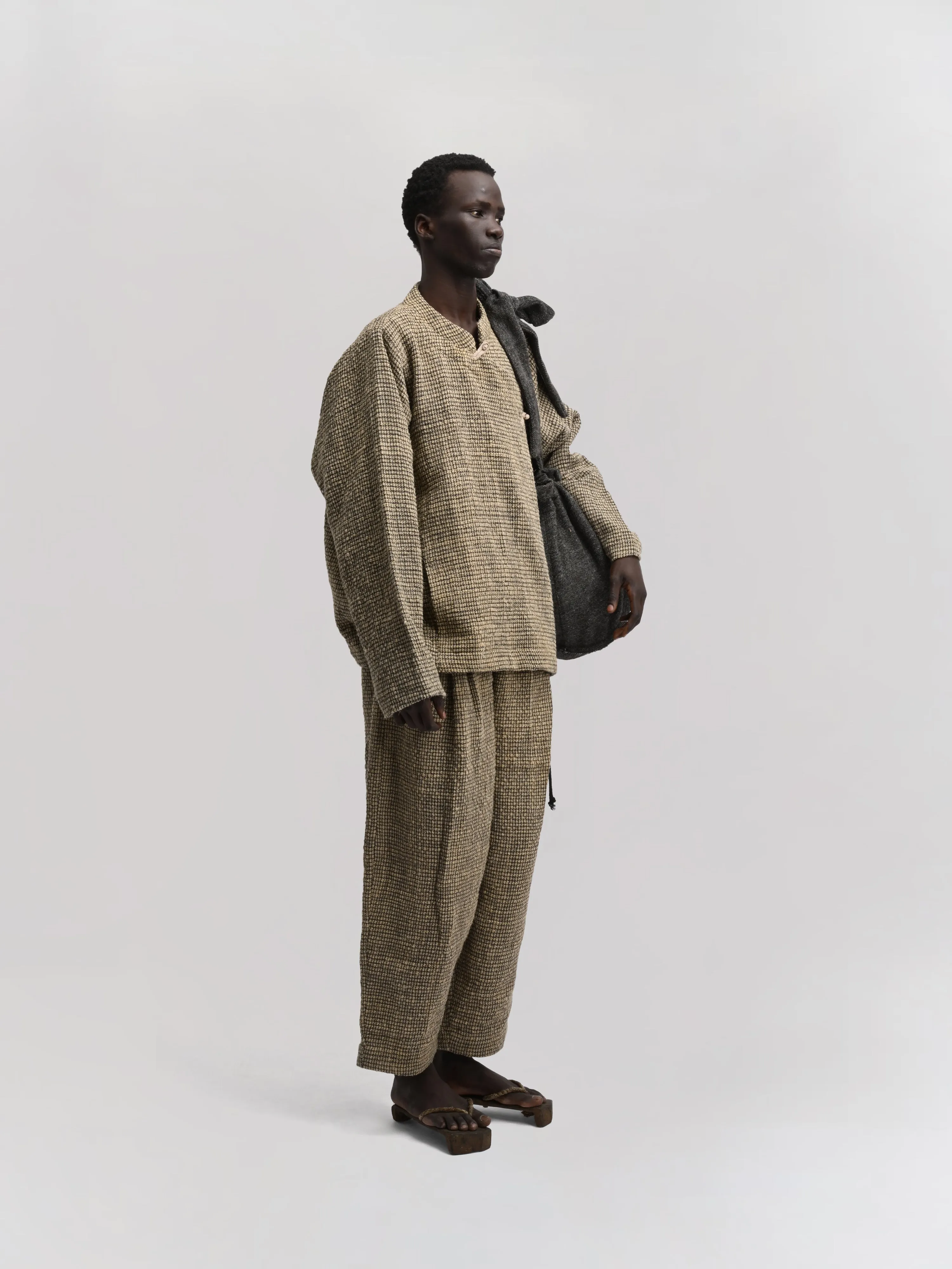 Peardrop Bag – Handwoven Yak & Sheep Wool – Dark Grey sold by Gathering product image thumbnail 2