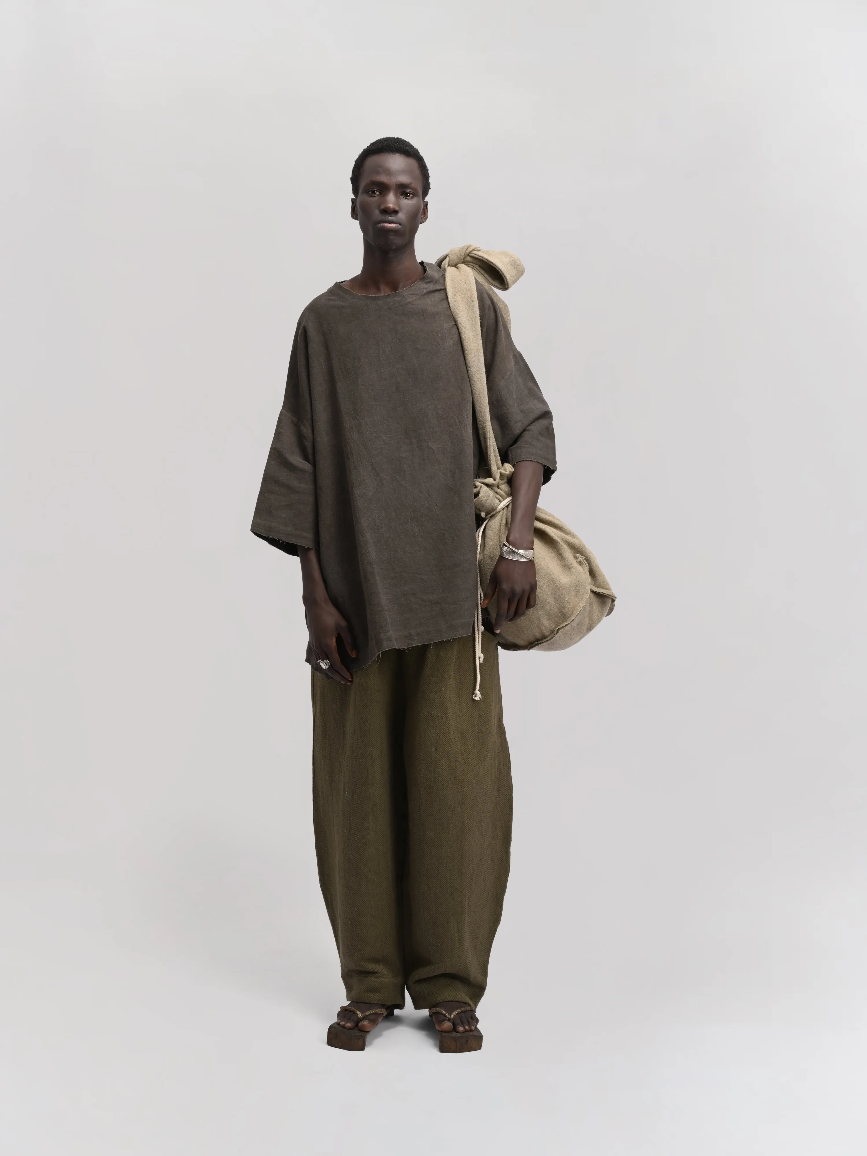 Peardrop Bag – Handwoven Yak & Sheep Wool – Light Green sold by Gathering