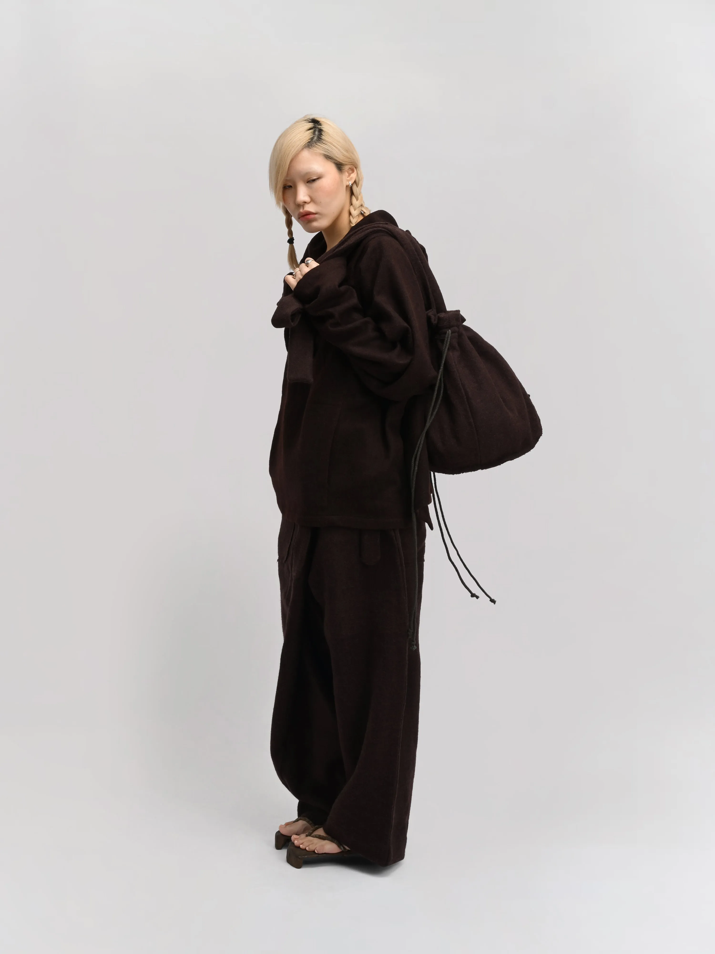 Peardrop Bag – Handwoven Yak & Sheep Wool – Brown sold by Gathering product image thumbnail 4