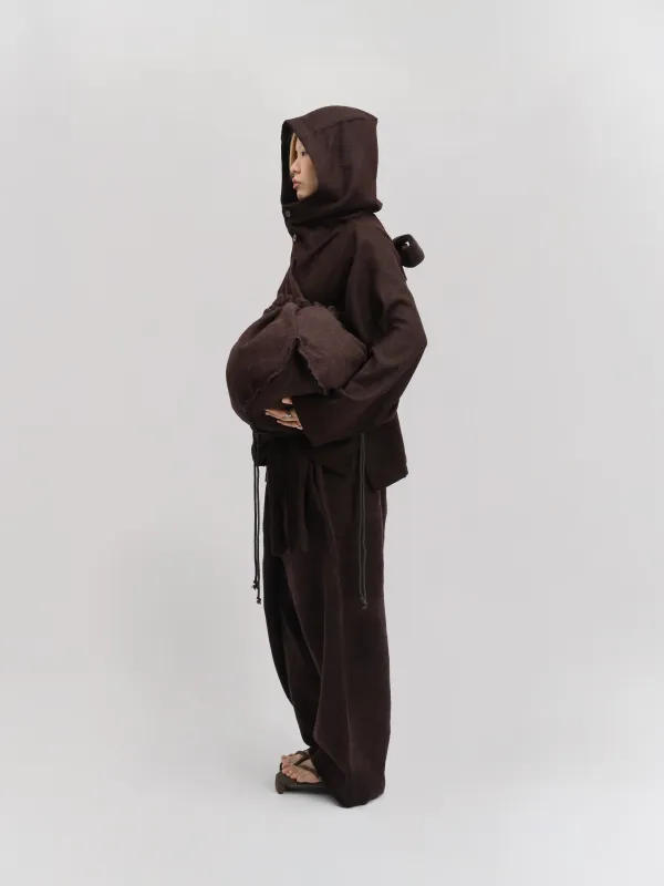 Peardrop Bag – Handwoven Yak & Sheep Wool – Brown sold by Gathering