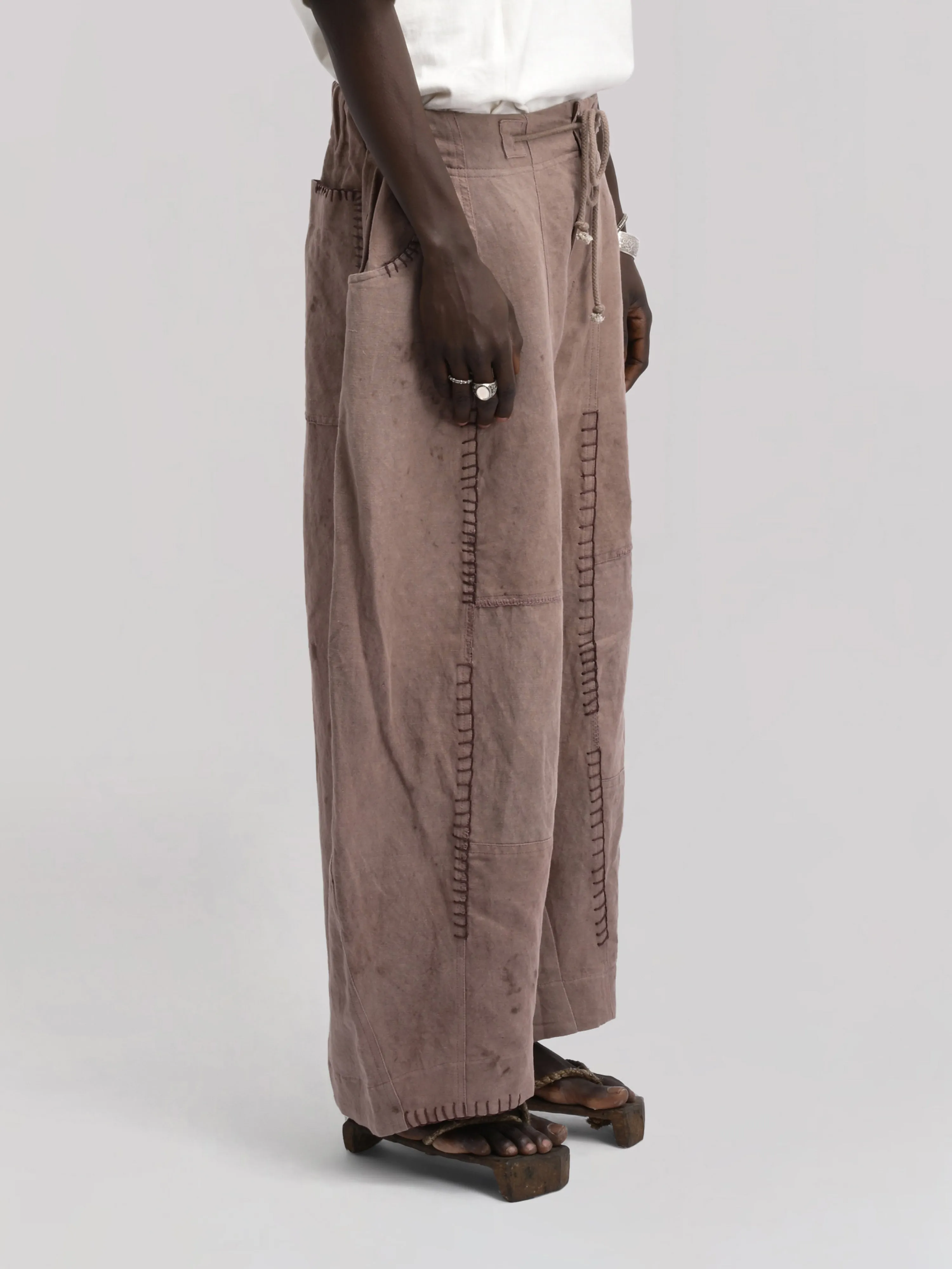 Fisherman Pant – Linen Cotton Blend – Clay Brown sold by Gathering product image thumbnail 5