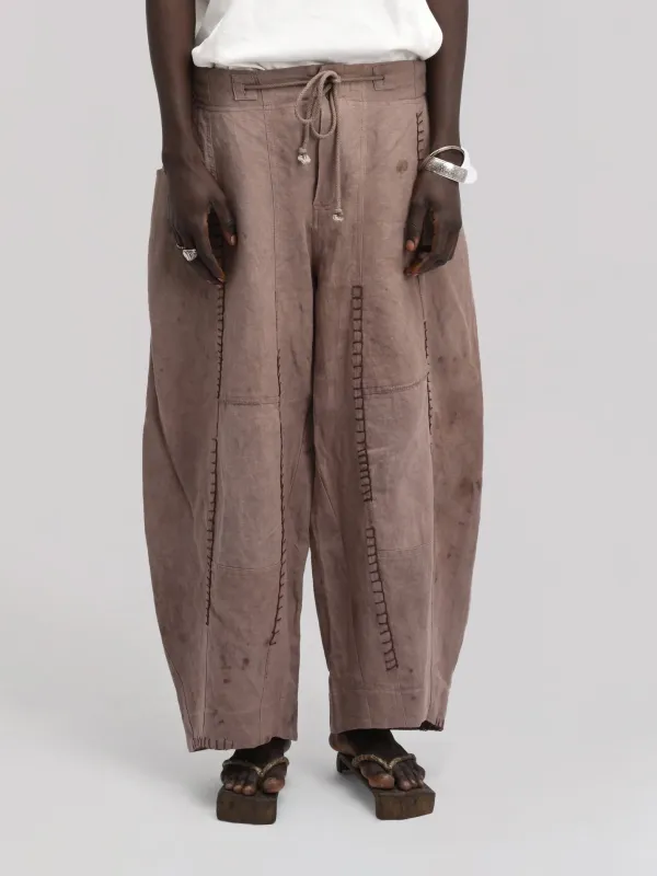 Fisherman Pant – Linen Cotton Blend – Clay Brown sold by Gathering