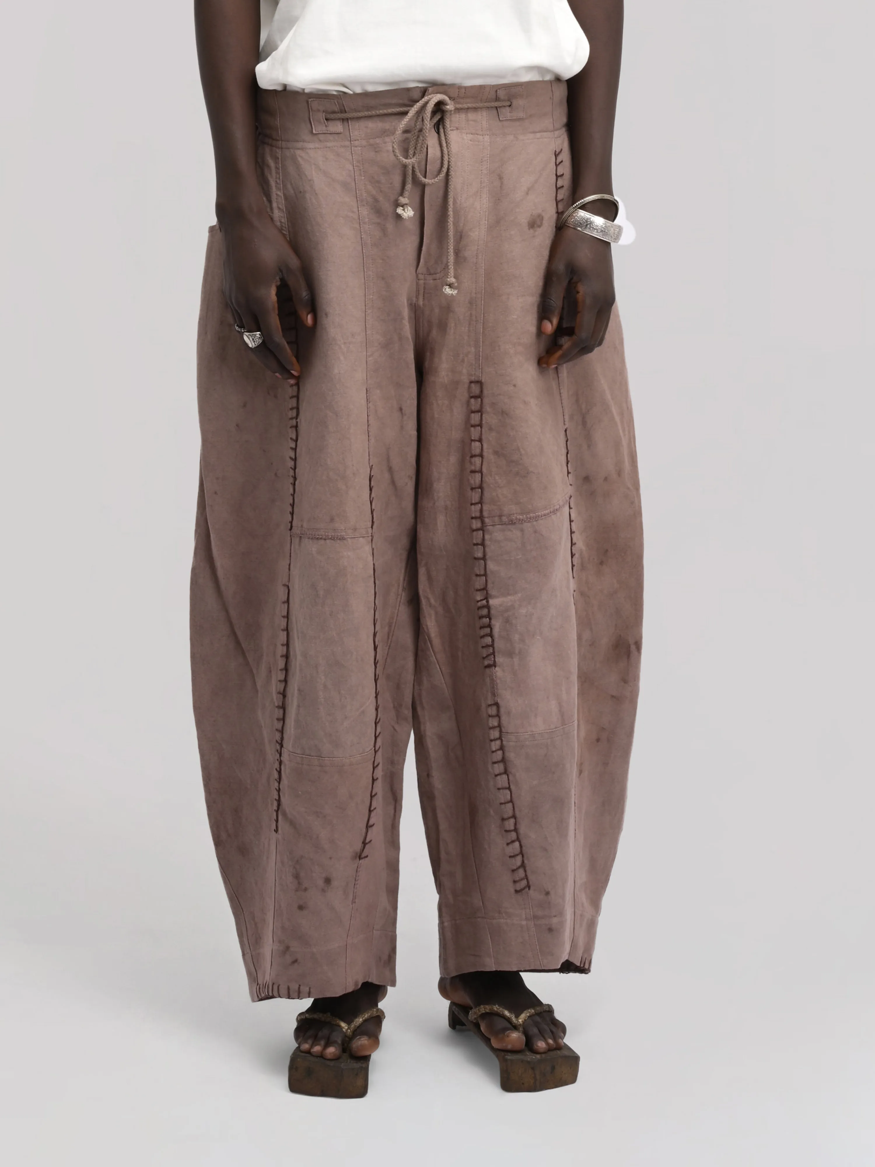 Fisherman Pant – Linen Cotton Blend – Clay Brown sold by Gathering