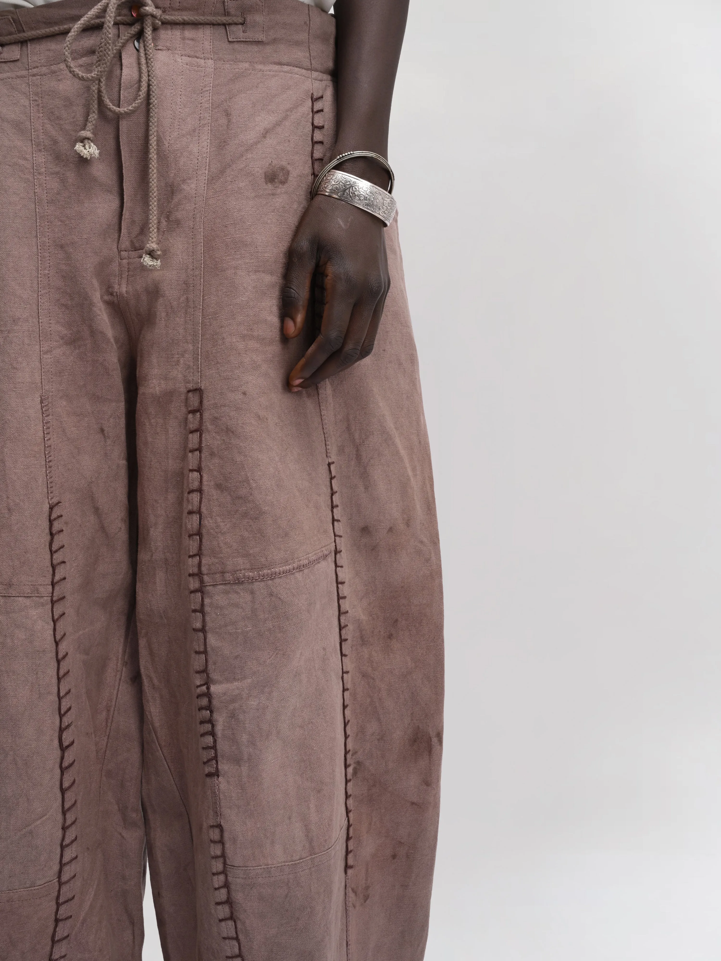 Fisherman Pant – Linen Cotton Blend – Clay Brown sold by Gathering product image thumbnail 3
