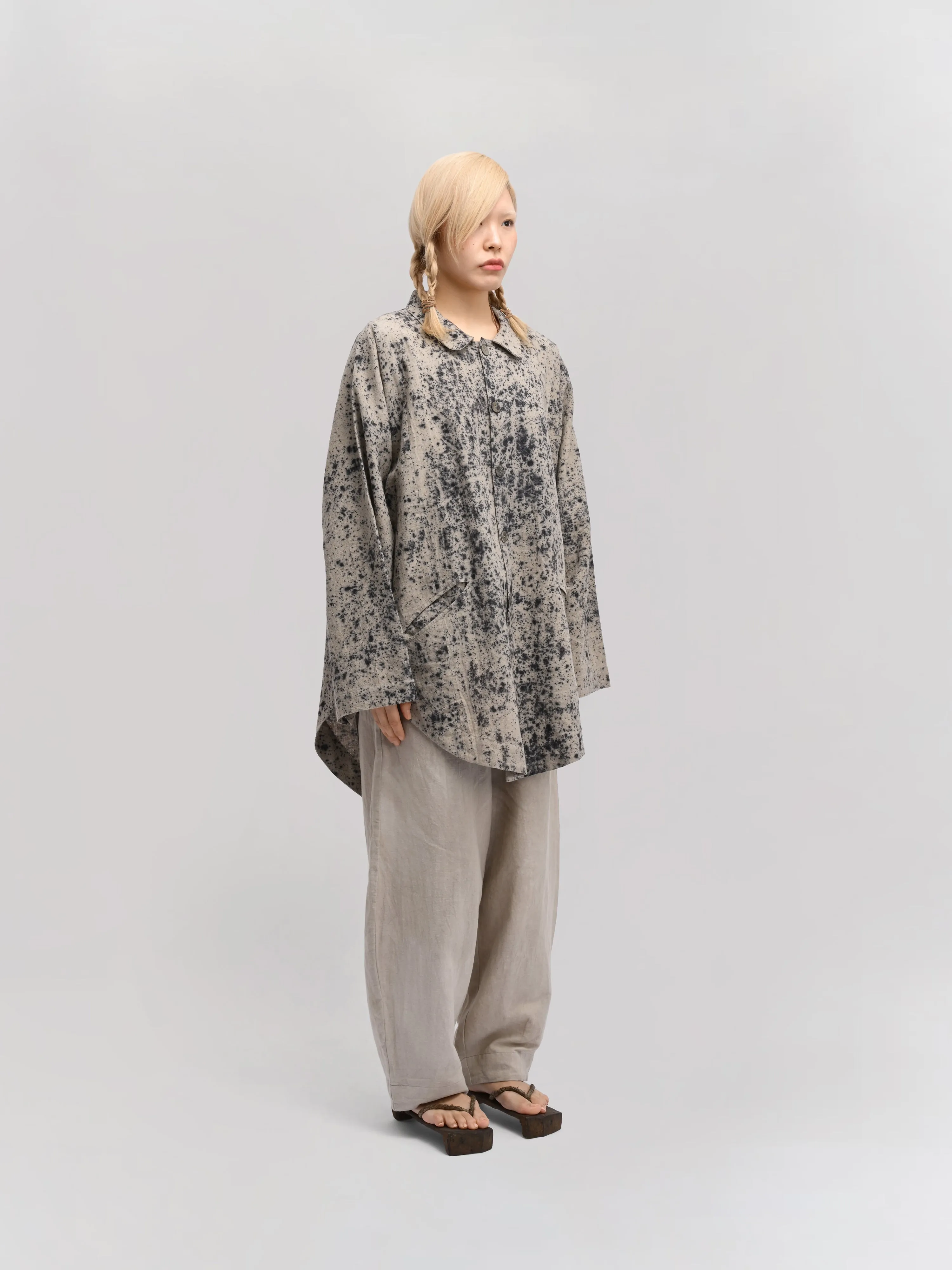 Farmer Shirt – Linen Cotton Blend – Black & Grey sold by Gathering product image thumbnail 3