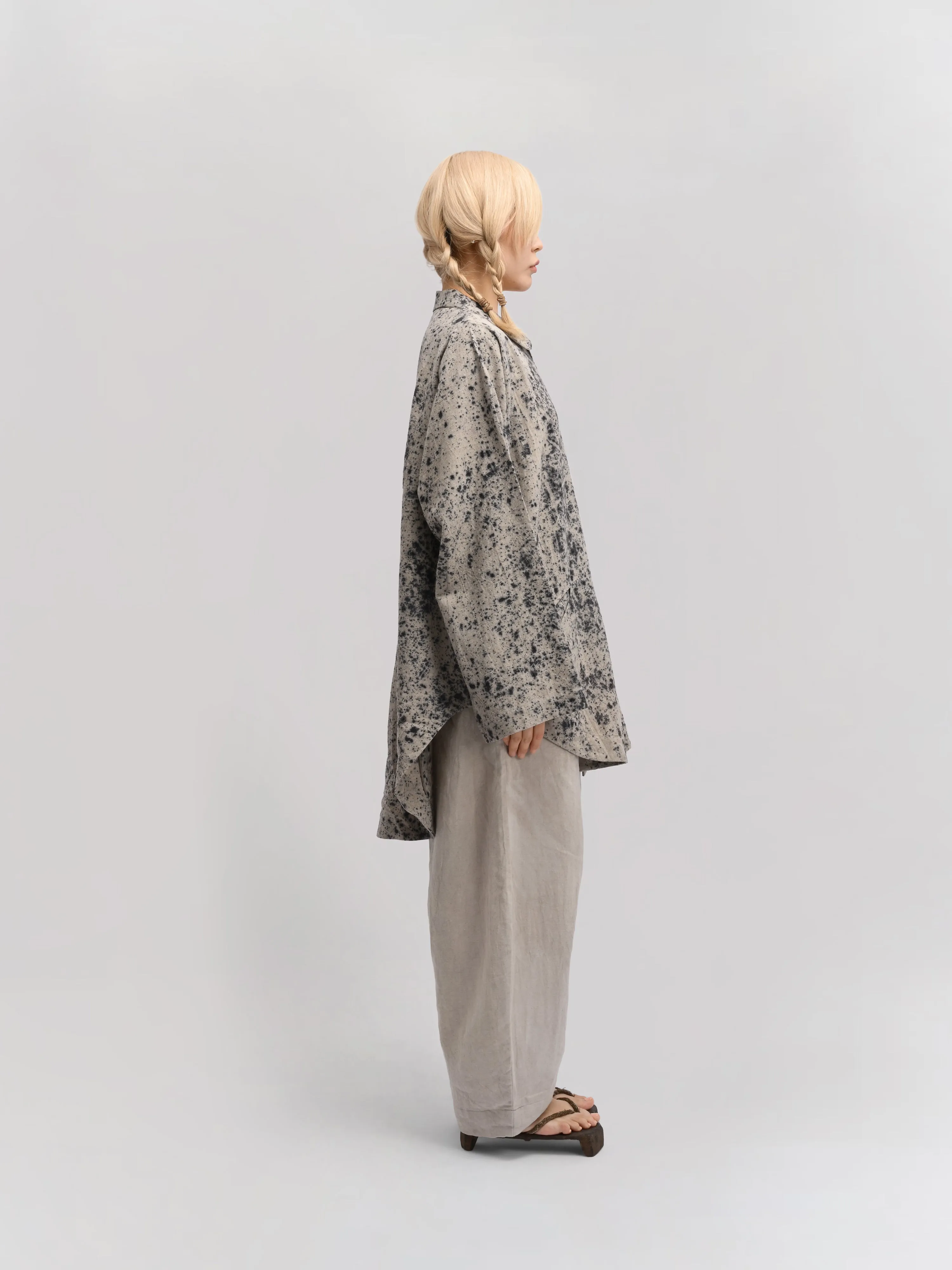 Farmer Shirt – Linen Cotton Blend – Black & Grey sold by Gathering product image thumbnail 4