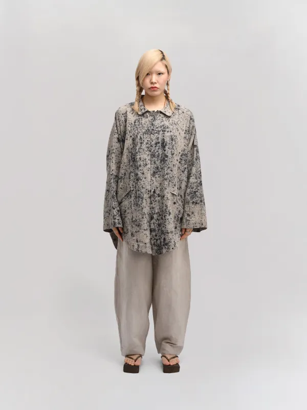 Farmer Shirt – Linen Cotton Blend – Black & Grey sold by Gathering