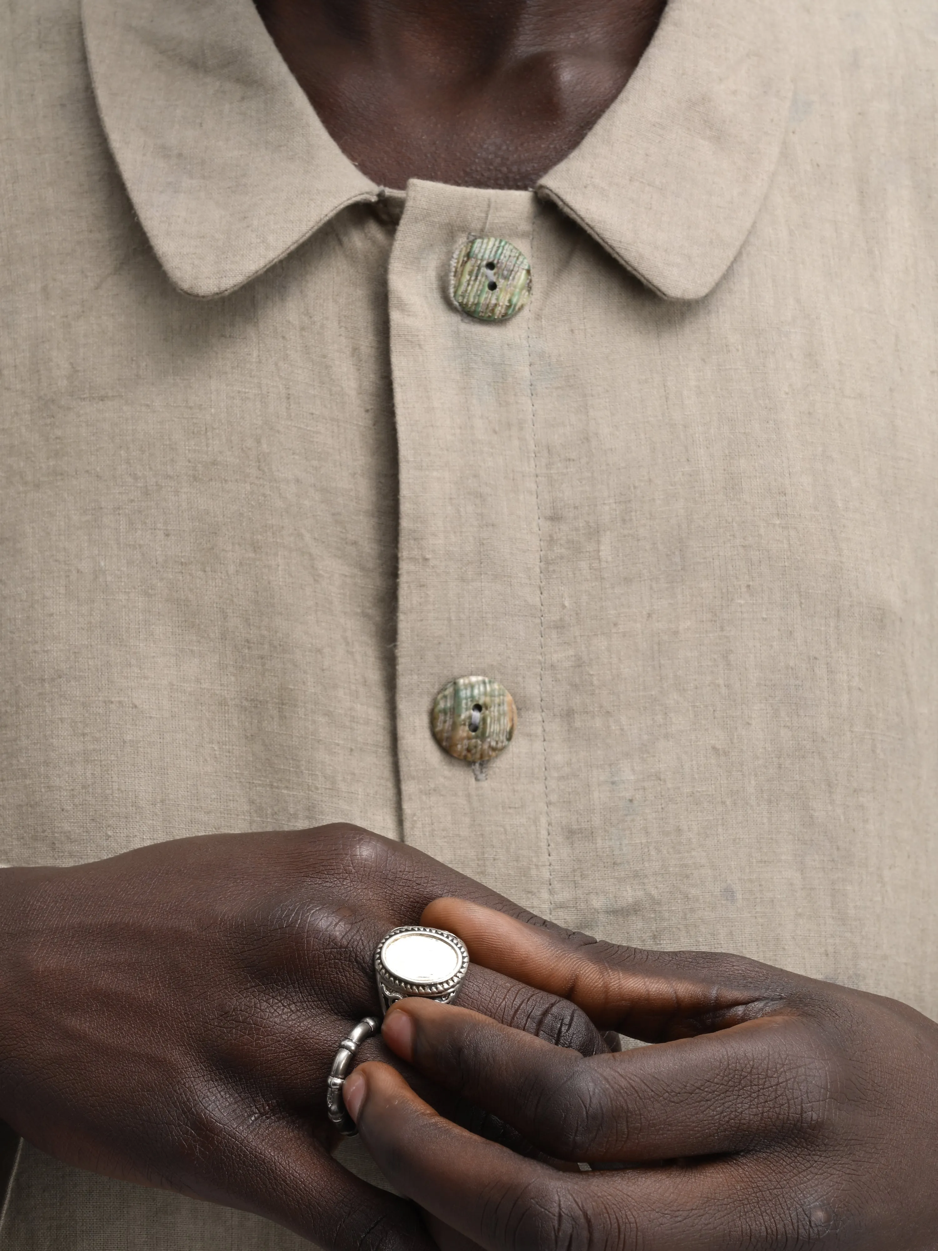 Farmer Shirt – Linen Cotton Blend – Light Green sold by Gathering product image thumbnail 5