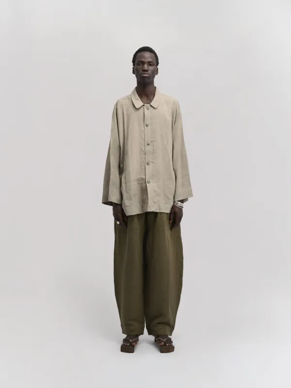 Farmer Shirt – Linen Cotton Blend – Light Green sold by Gathering