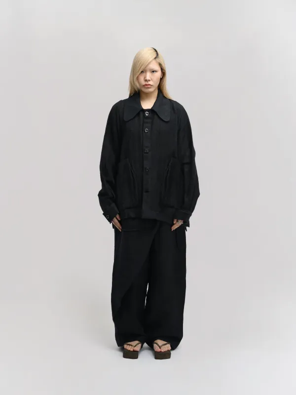 Farmer Jacket – Handwoven Cotton – Charcoal Black sold by Gathering