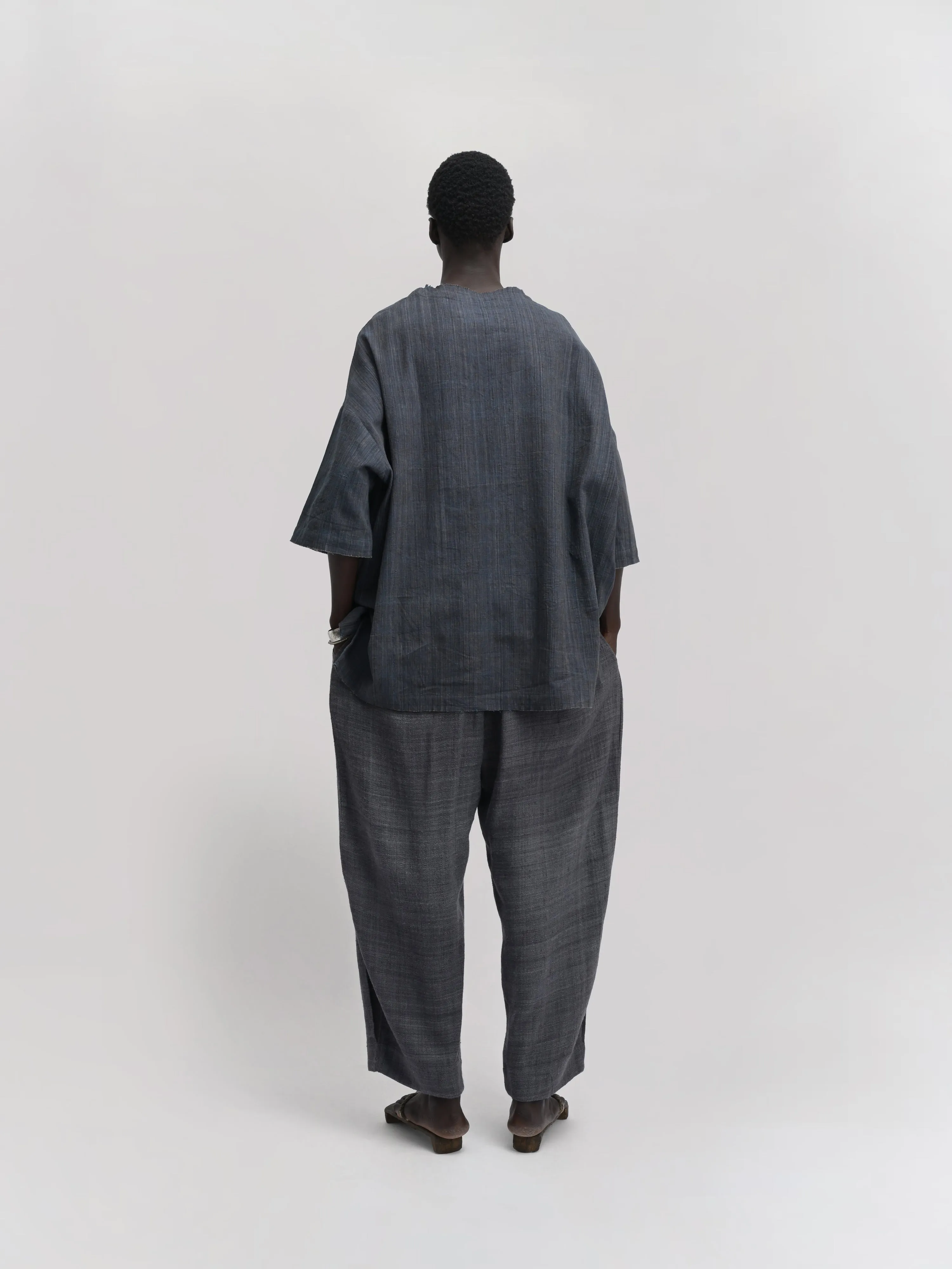 Beekeeper Shirt – Handwoven Cotton – Gray sold by Gathering product image thumbnail 4