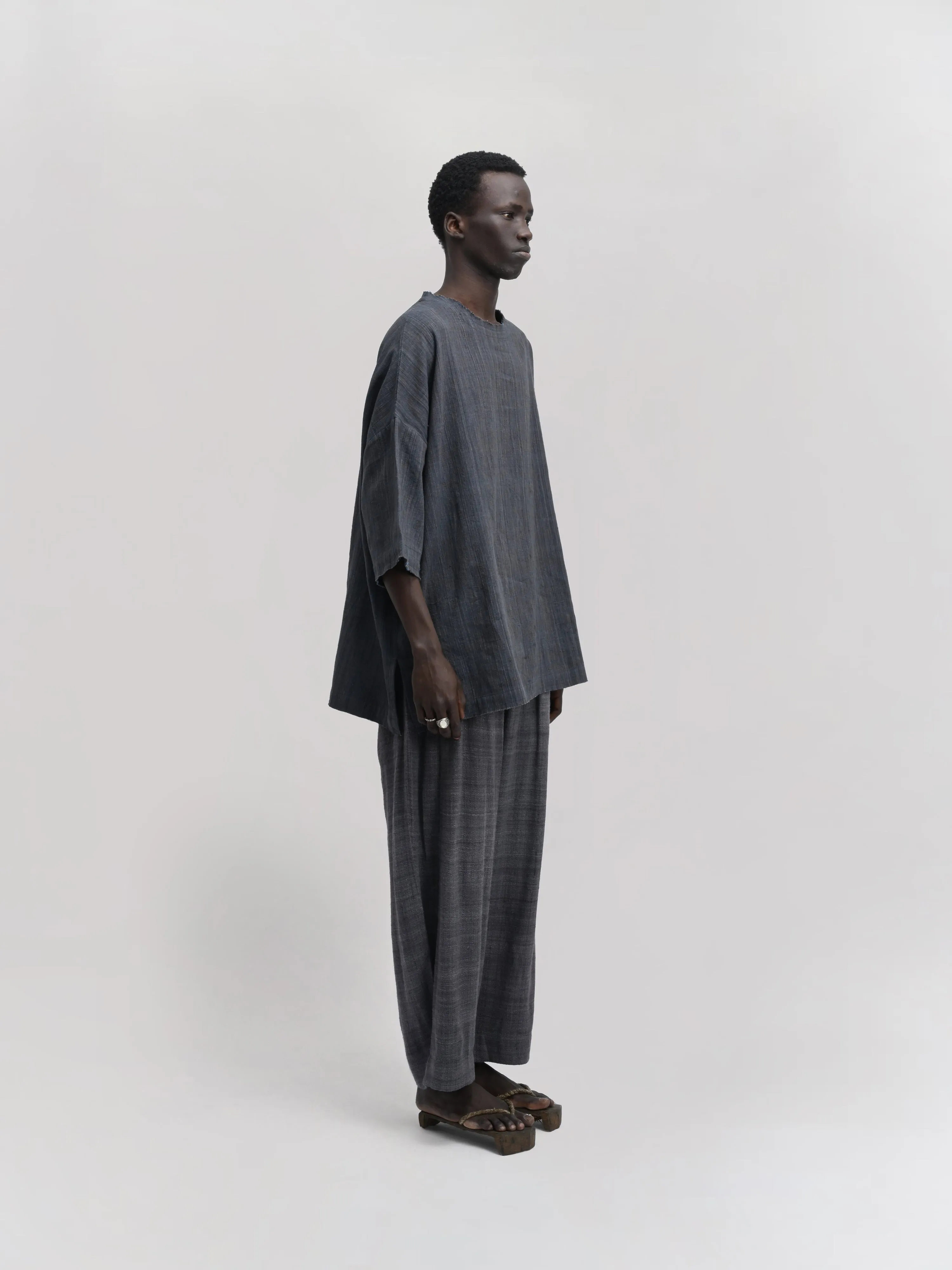 Beekeeper Shirt – Handwoven Cotton – Gray sold by Gathering product image thumbnail 2