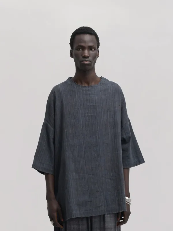 Beekeeper Shirt – Handwoven Cotton – Gray sold by Gathering