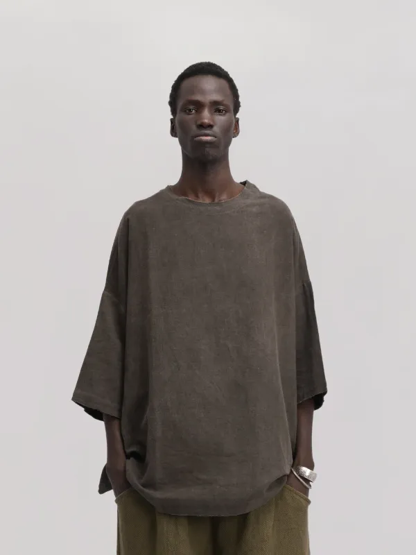 Beekeeper Shirt – Handwoven Cotton – Dyed Grey sold by Gathering