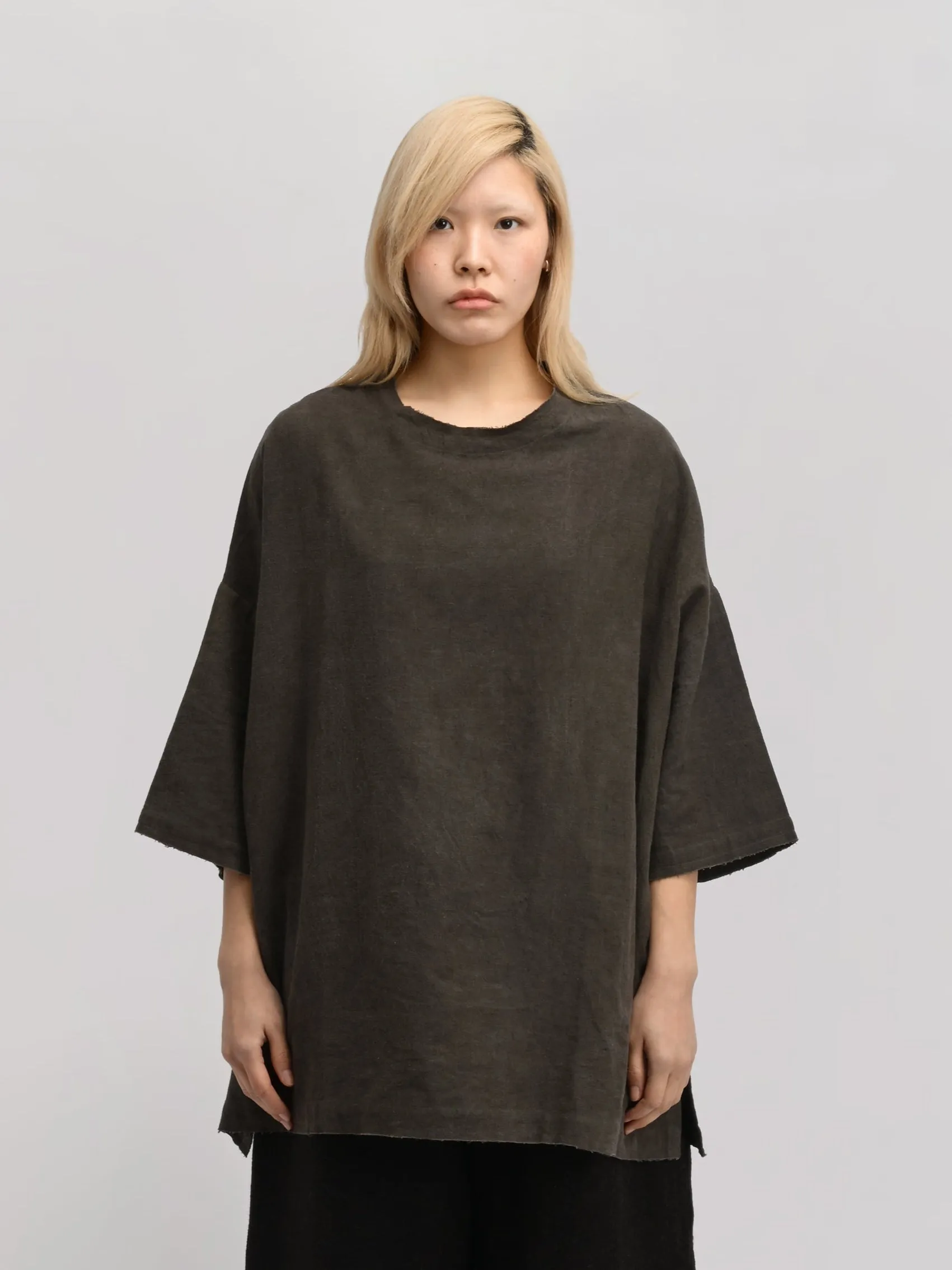 Beekeeper Shirt – Handwoven Cotton – Dyed Grey sold by Gathering product image thumbnail 5