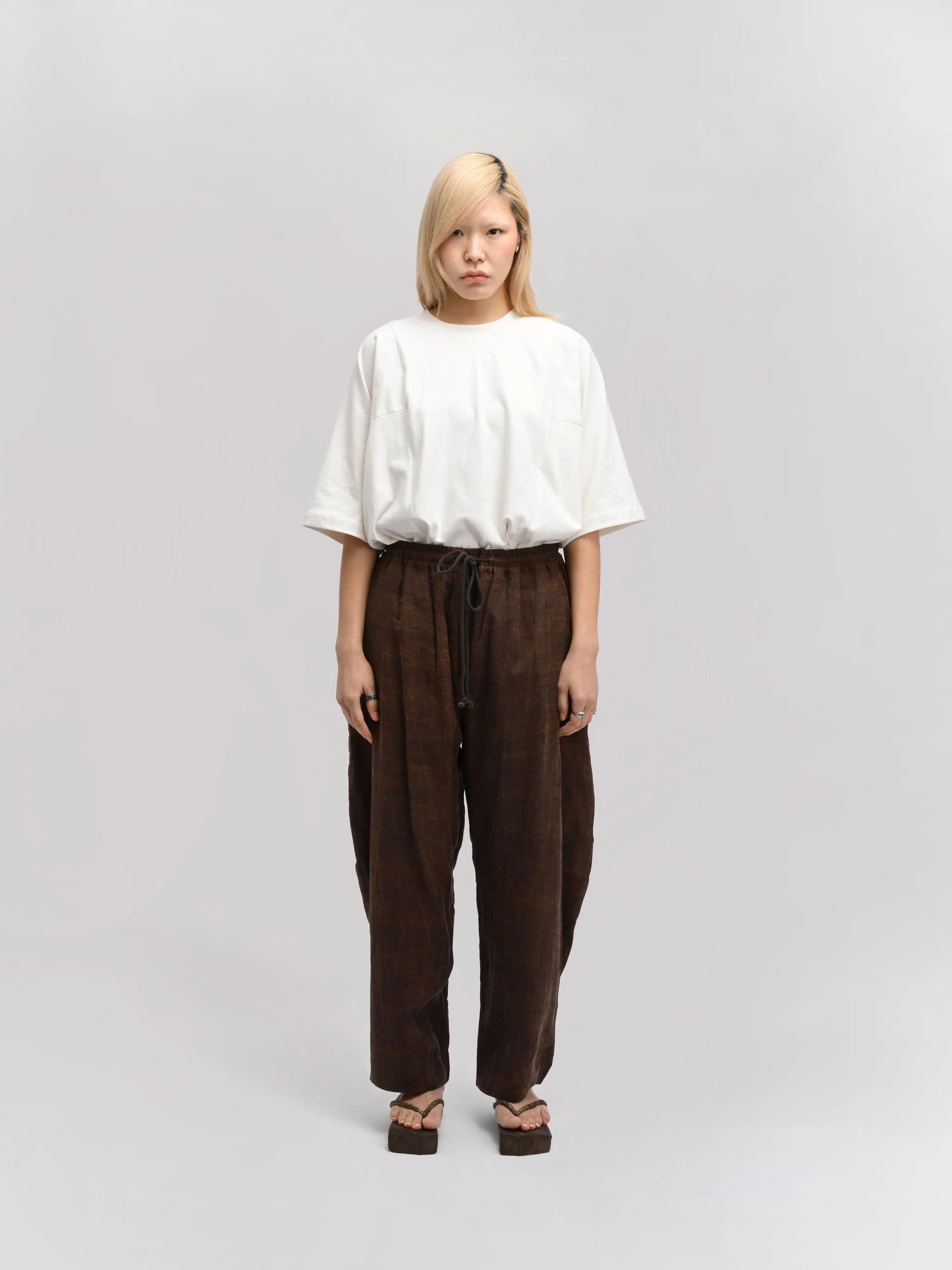 Beekeeper Pant – Mud-Dyed Ramie – Natural Brown sold by Gathering