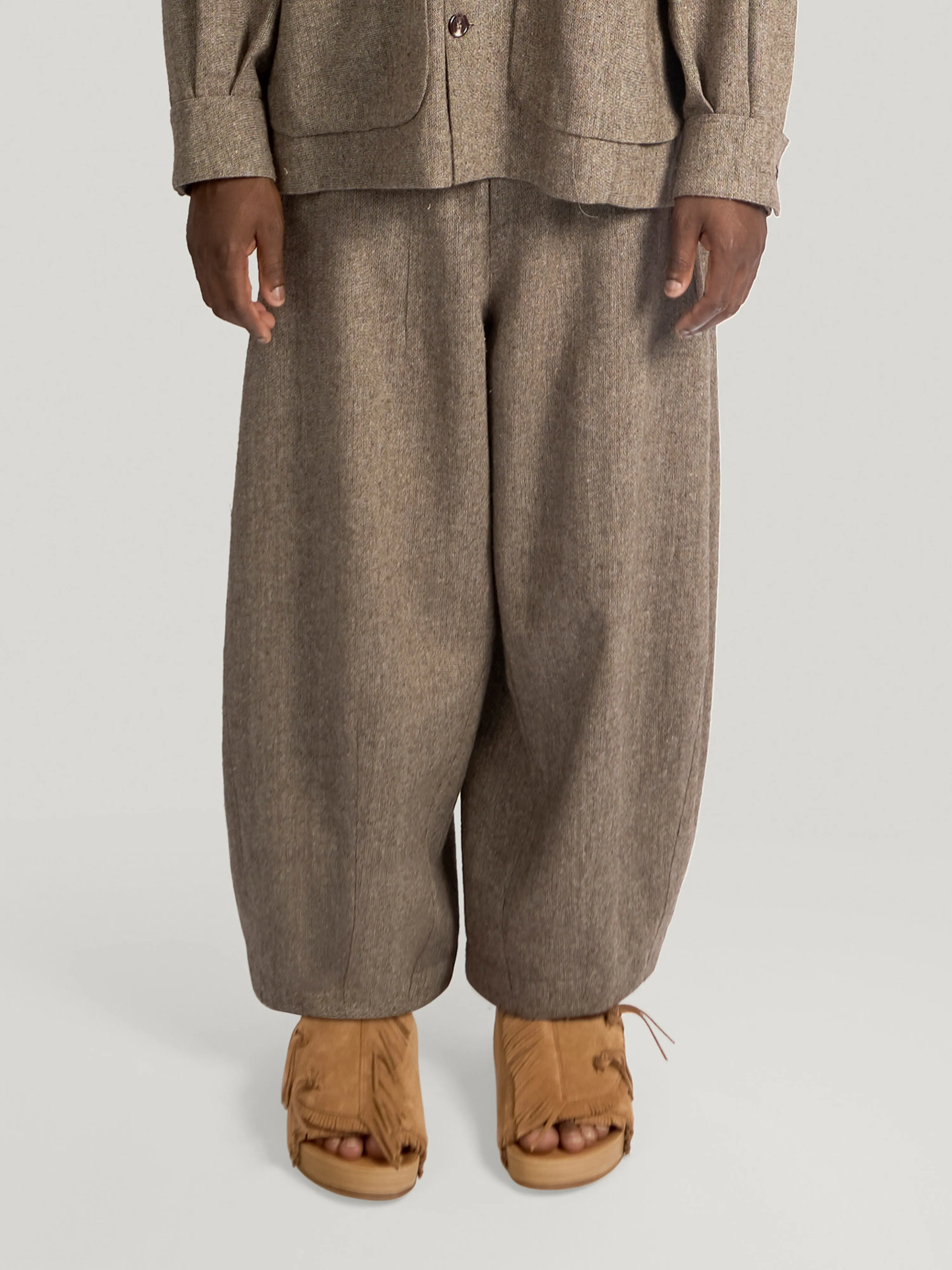 Fisherman Pant – Antique Herringbone Wool – Ash Brown sold by Gathering product image thumbnail 2