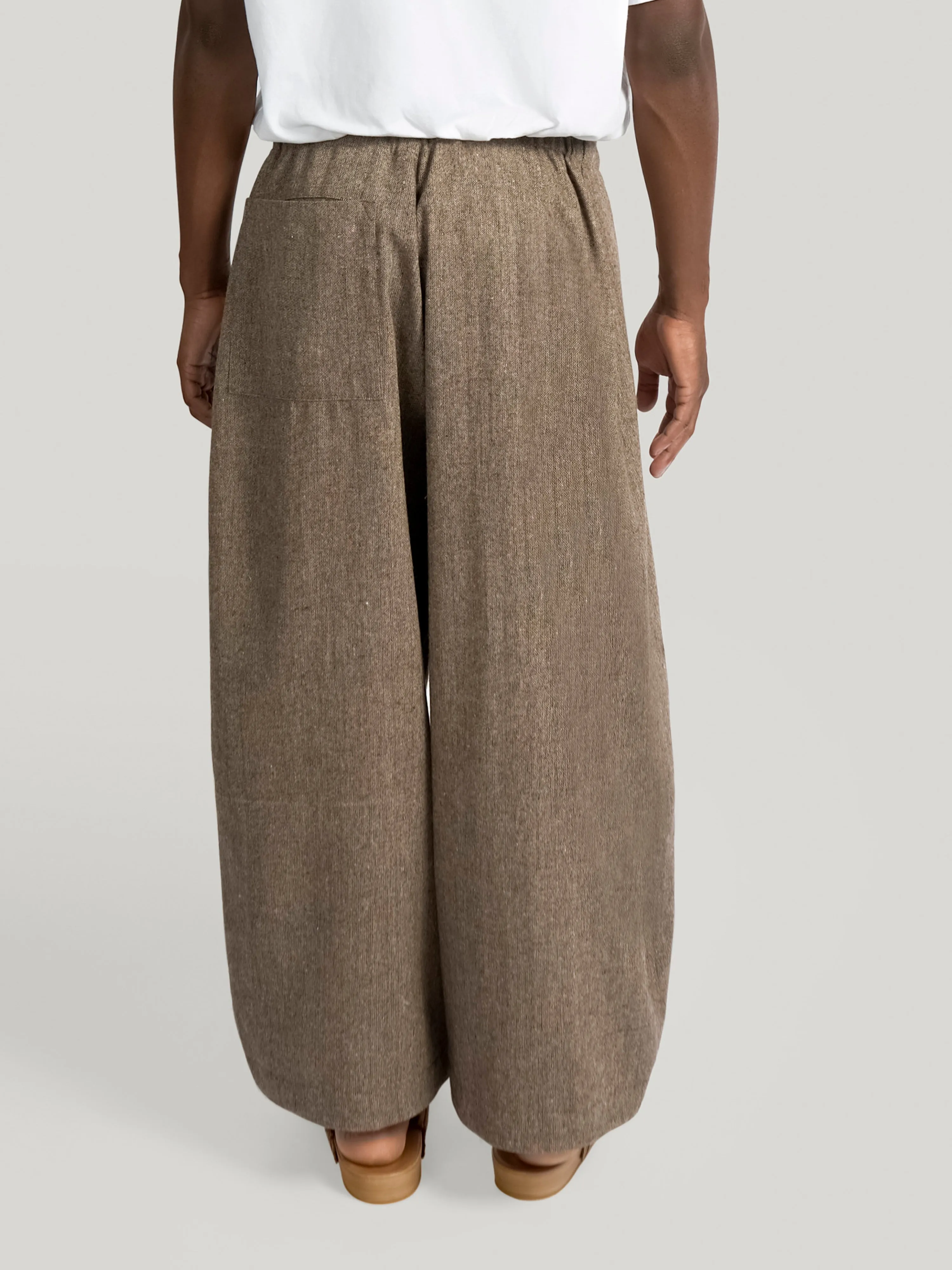 Fisherman Pant – Antique Herringbone Wool – Ash Brown sold by Gathering product image thumbnail 5