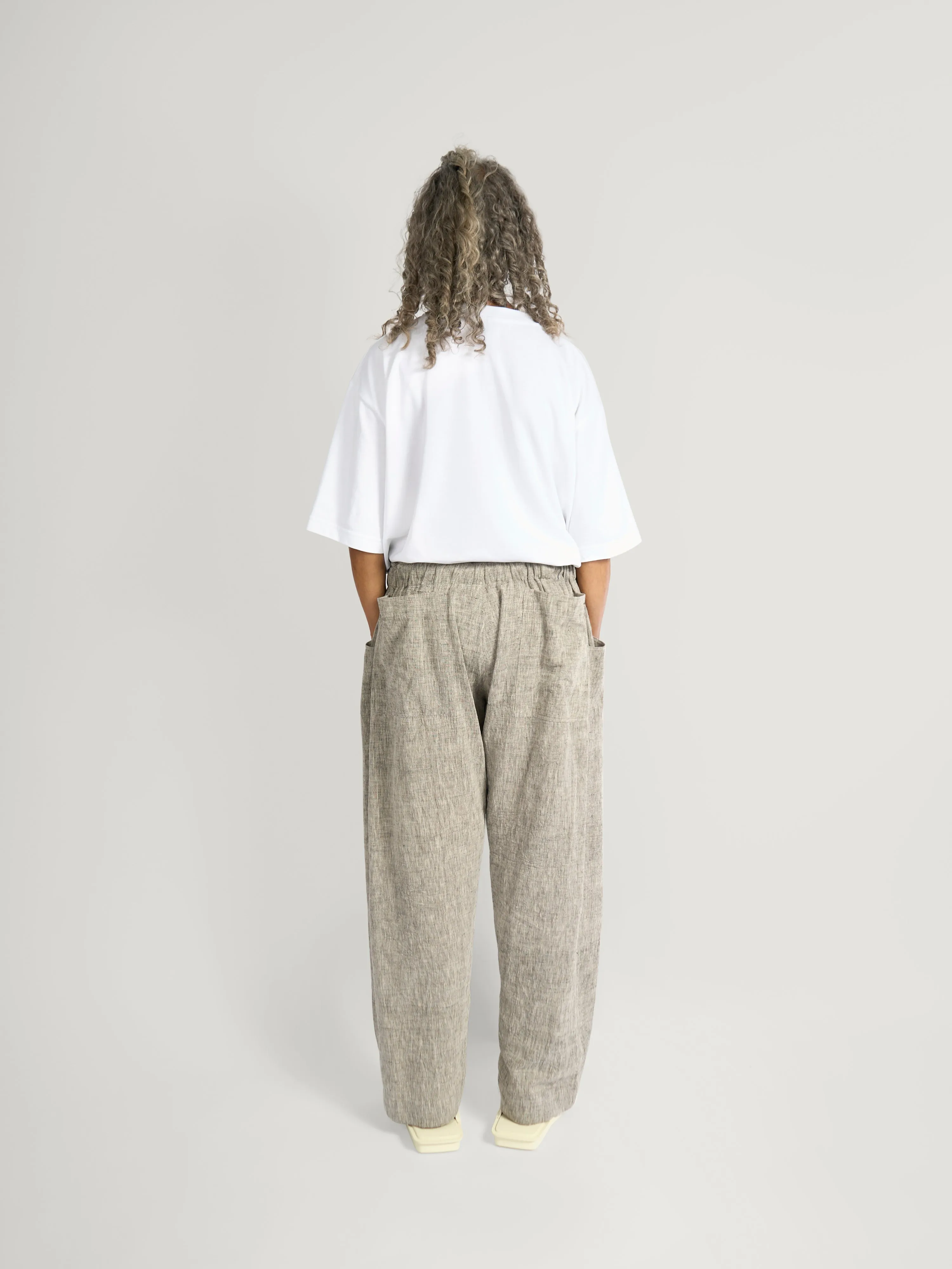 Farmer Pant – Handwoven Kala Cotton – Linen Gray sold by Gathering product image thumbnail 4