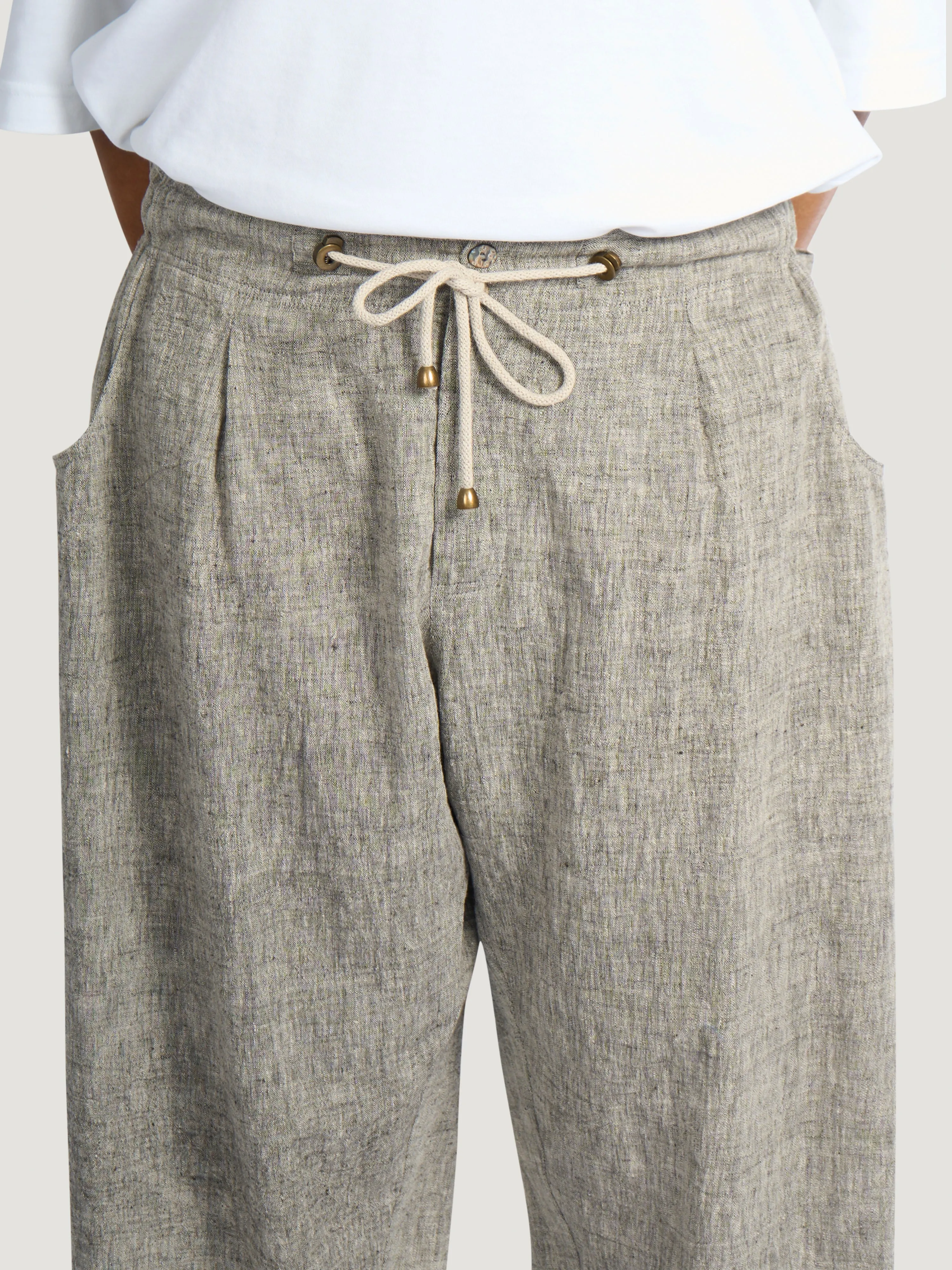 Farmer Pant – Handwoven Kala Cotton – Linen Gray sold by Gathering product image thumbnail 2
