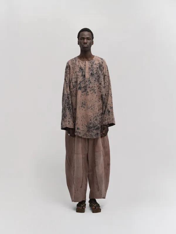 Fisherman Shirt – Linen Cotton Blend – Black & Clay made by Gathering