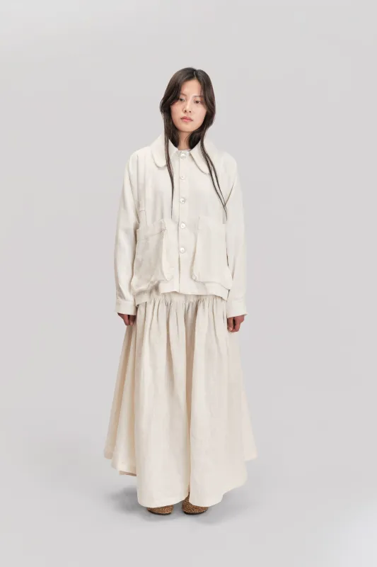 Farmer Jacket – West Bengal Handwoven Cotton – White made by Gathering