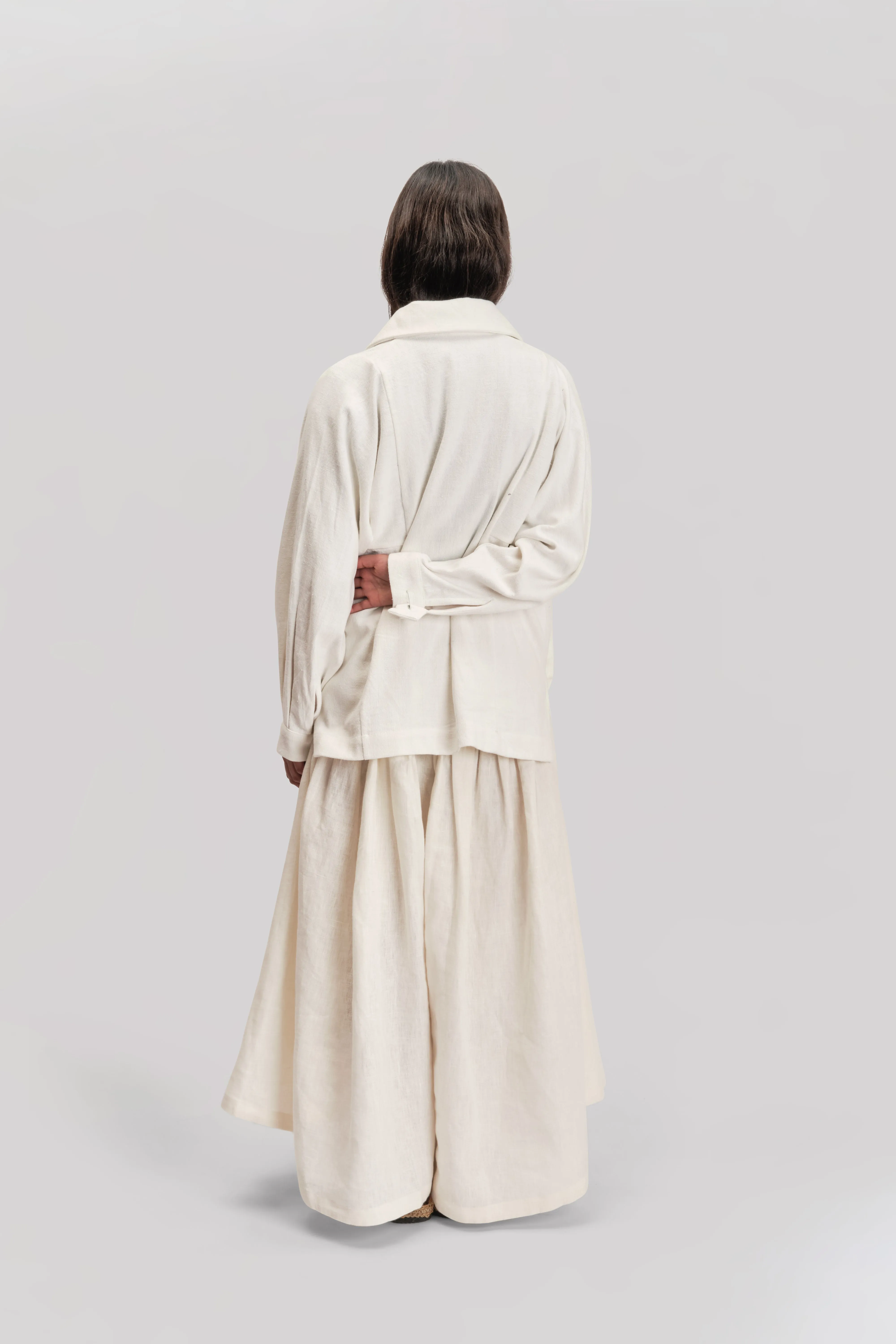 Farmer Jacket – West Bengal Handwoven Cotton – White sold by Gathering product image thumbnail 5