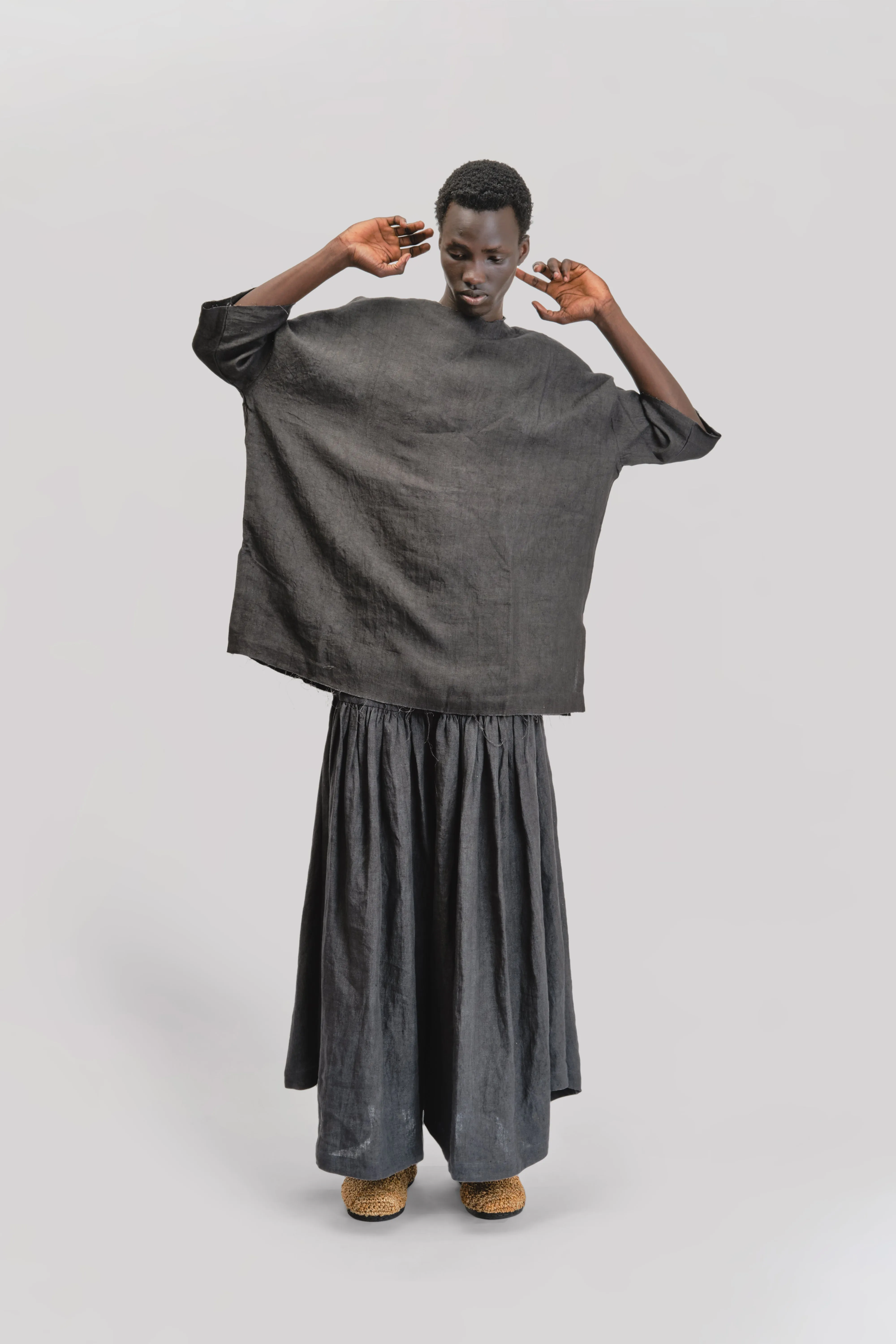 Beekeeper T-Shirt – Japanese Stonewashed Linen - Black sold by Gathering product image thumbnail 5