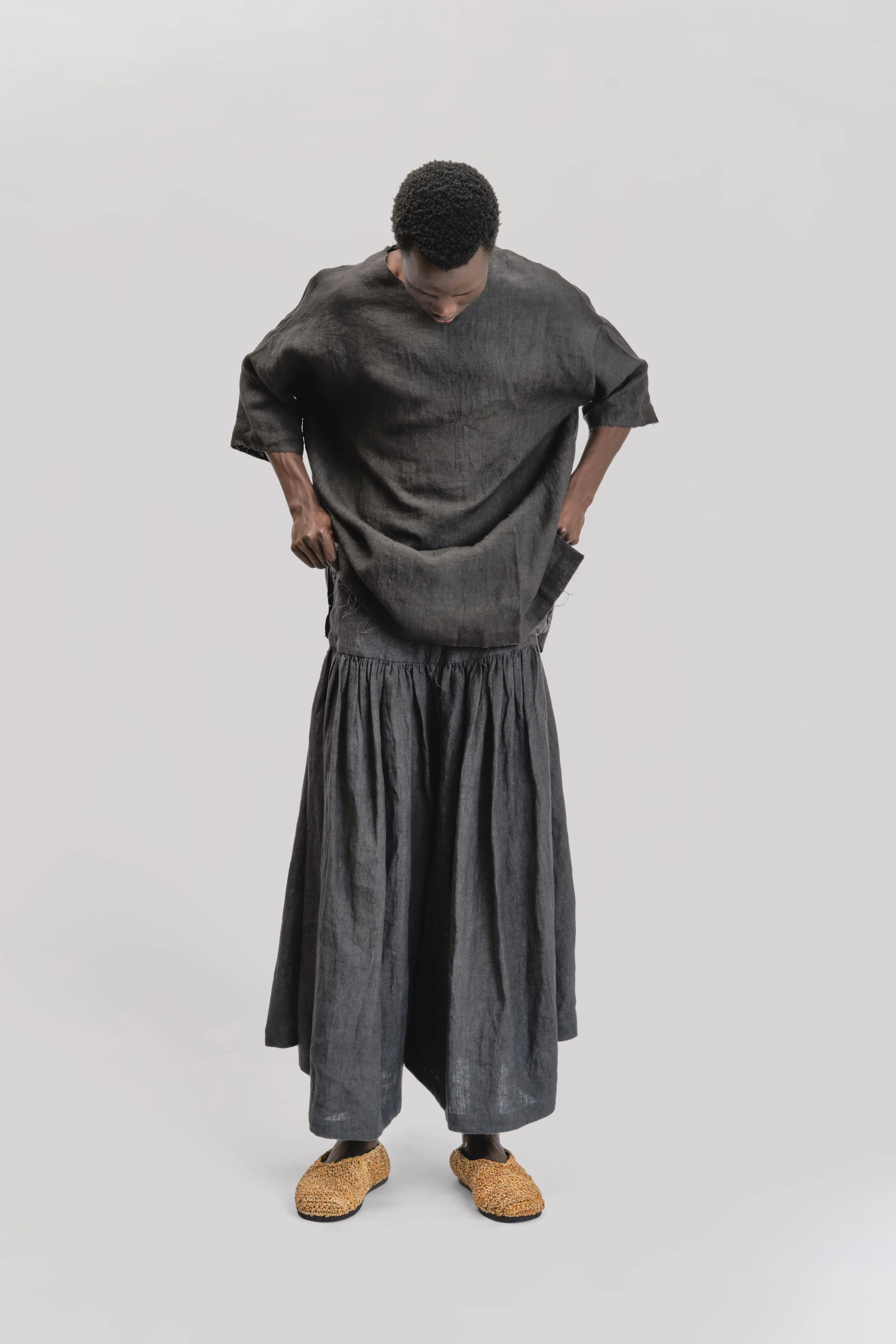 Beekeeper T-Shirt – Japanese Stonewashed Linen - Black sold by Gathering product image thumbnail 3