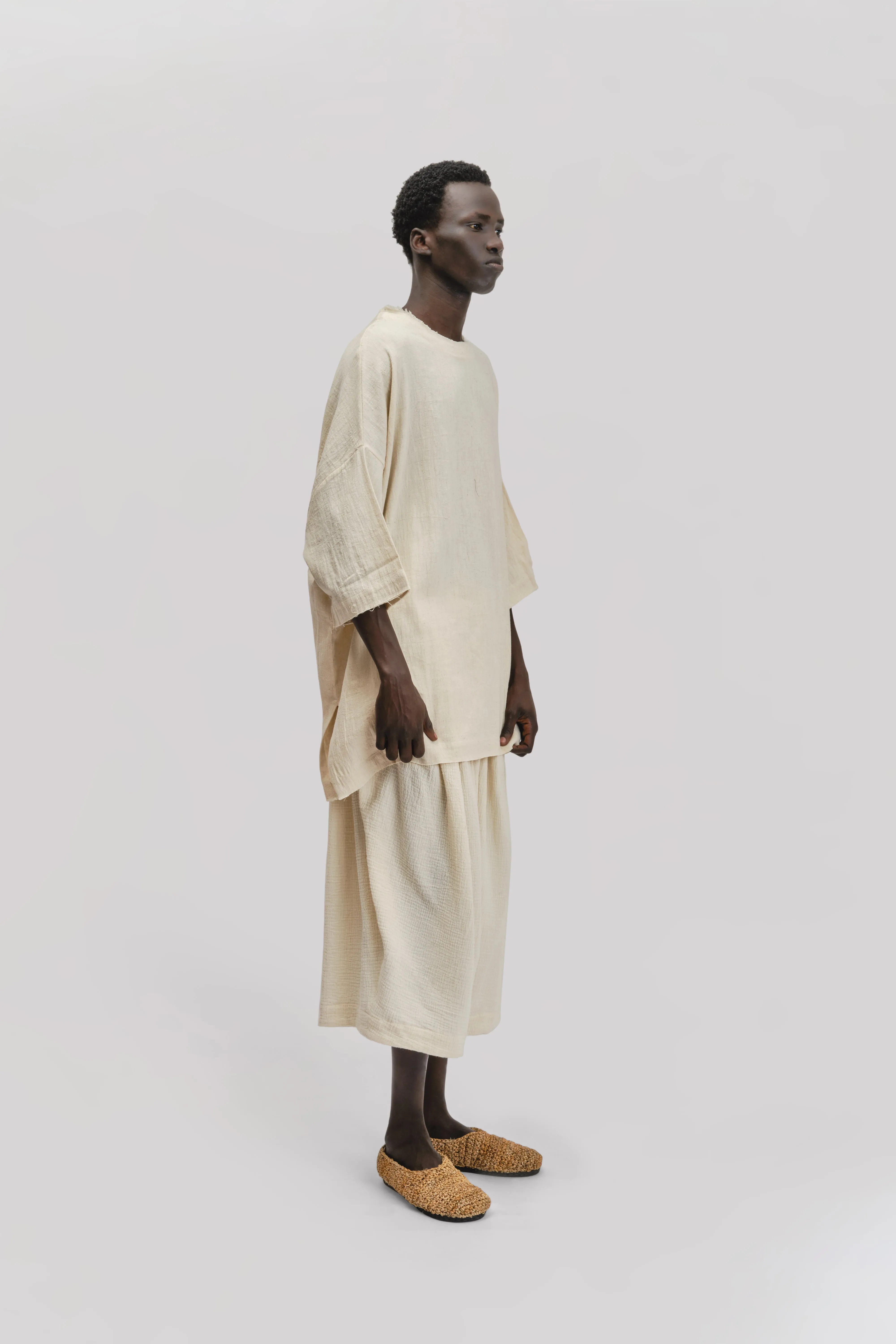 Beekeeper T-Shirt – Handwoven Kala Cotton - Cream sold by Gathering product image thumbnail 3