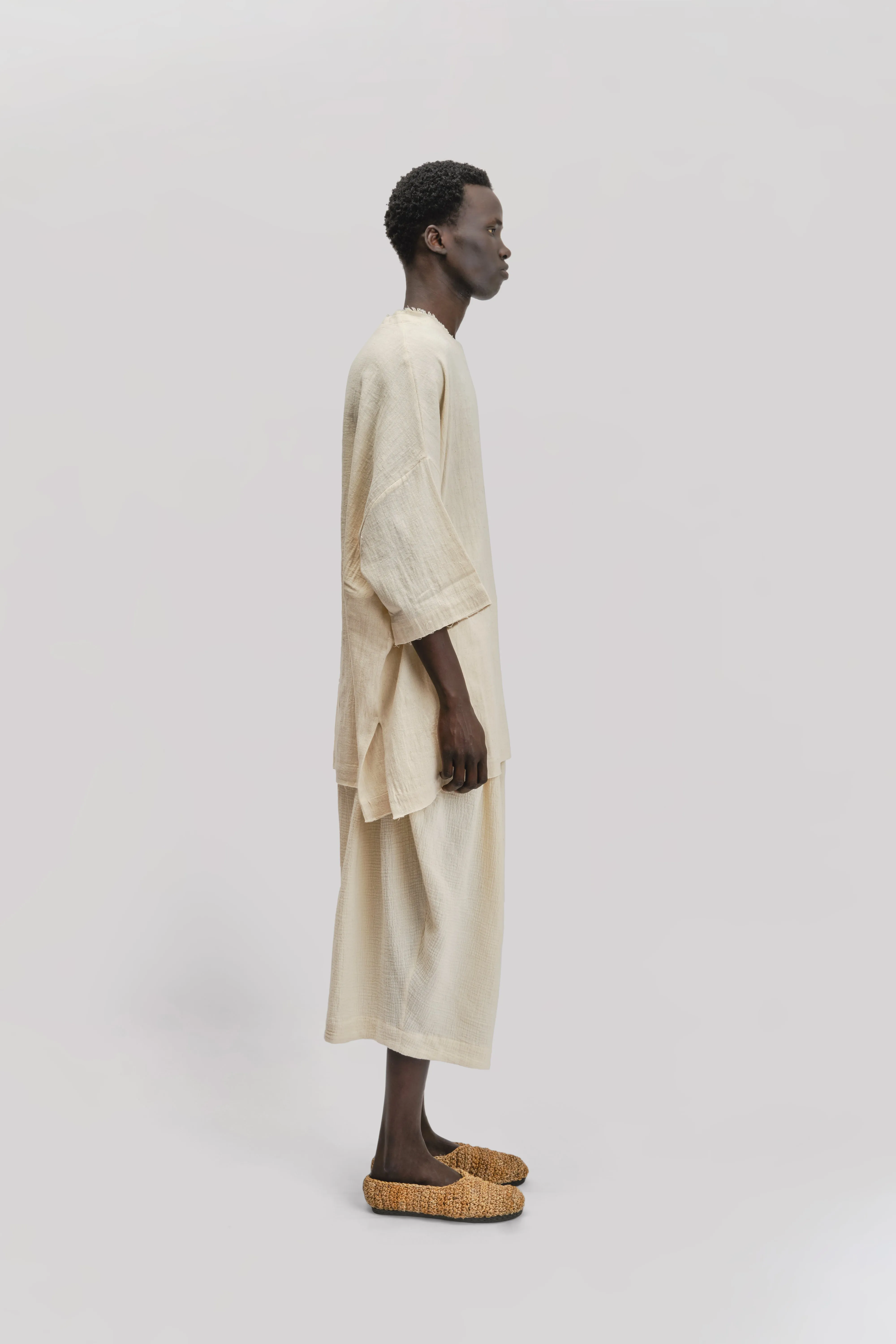 Beekeeper T-Shirt – Handwoven Kala Cotton - Cream sold by Gathering product image thumbnail 4