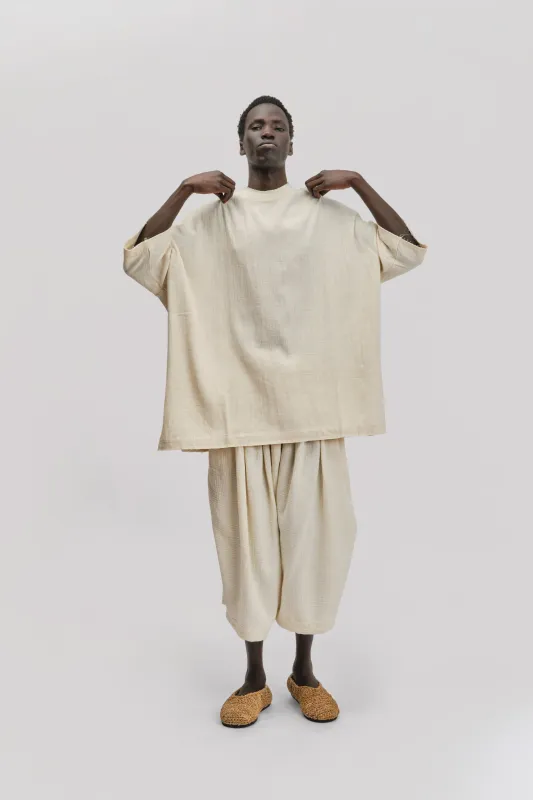 Beekeeper T-Shirt – Handwoven Kala Cotton - Cream sold by Gathering